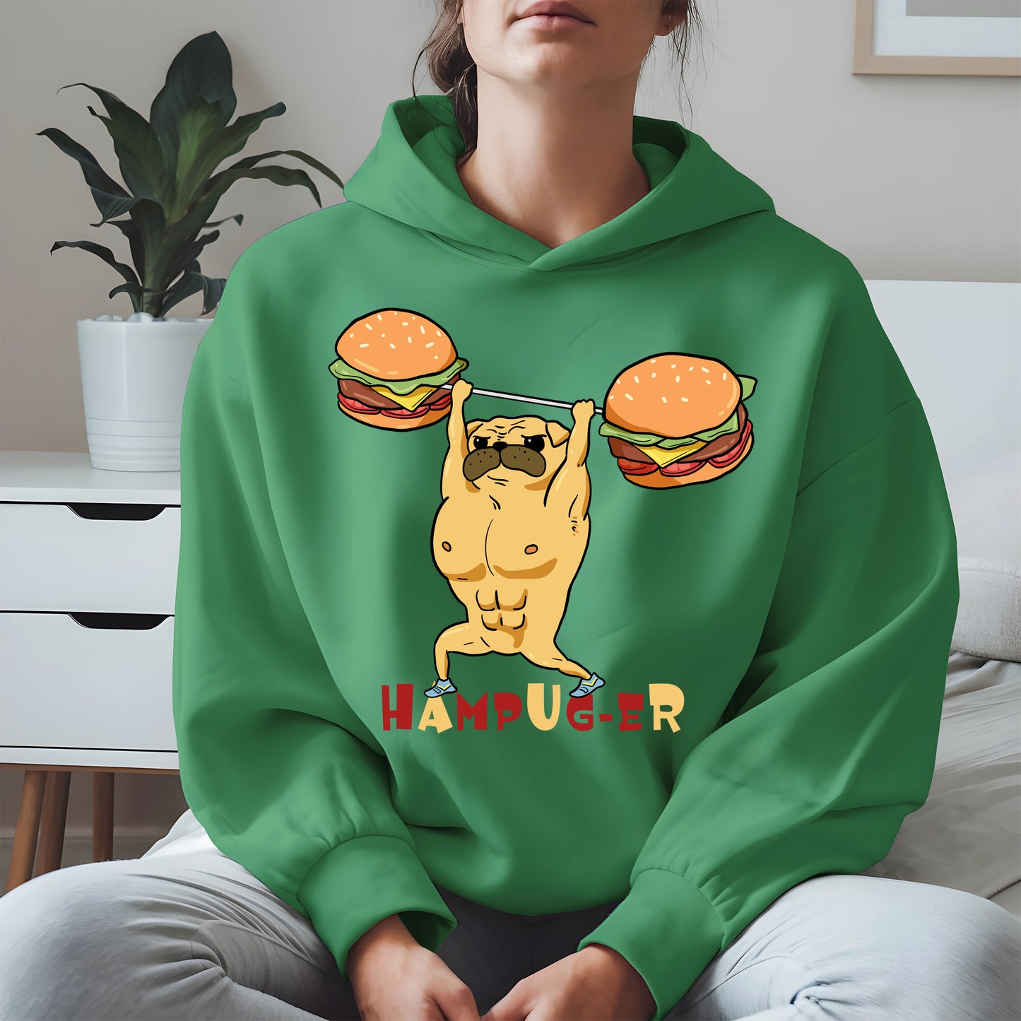Hampug-er Funny Pug Burger Gym Shirt