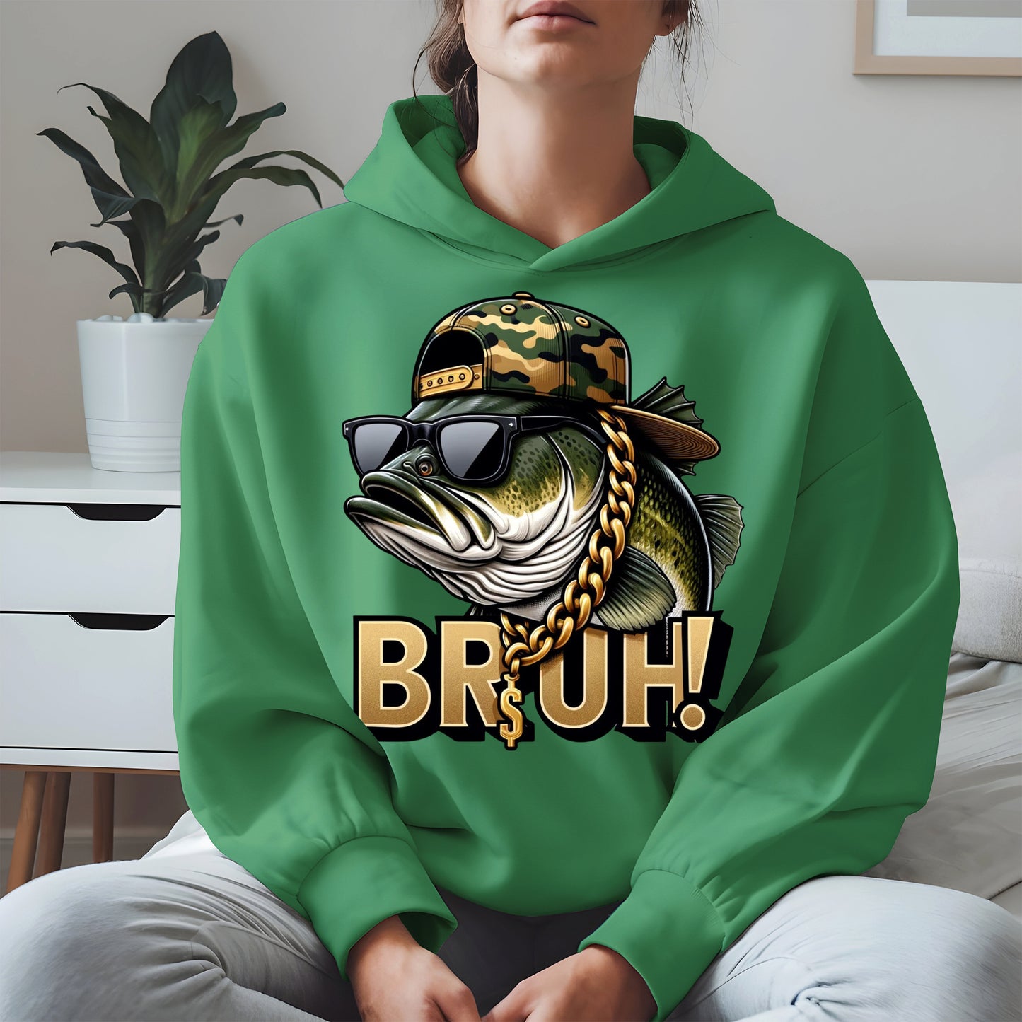 Funny Bass Fish Bruh Shirt Hoodie Sweatshirt