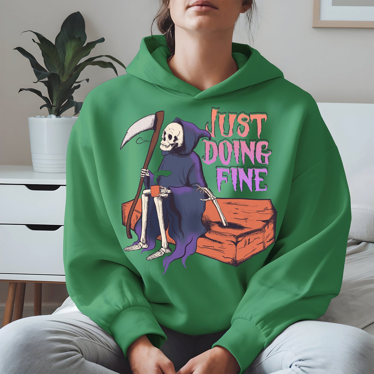 Just Doing Fine Grim Reaper Shirt