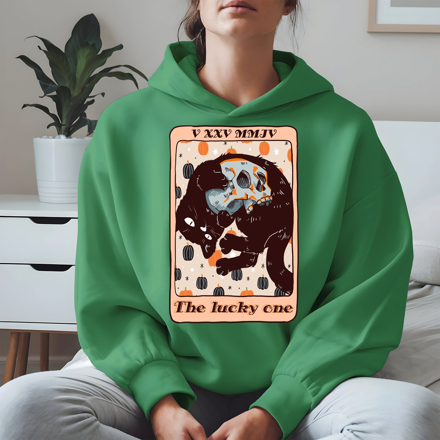 The Lucky One - Halloween Black Cat Tarot Tee