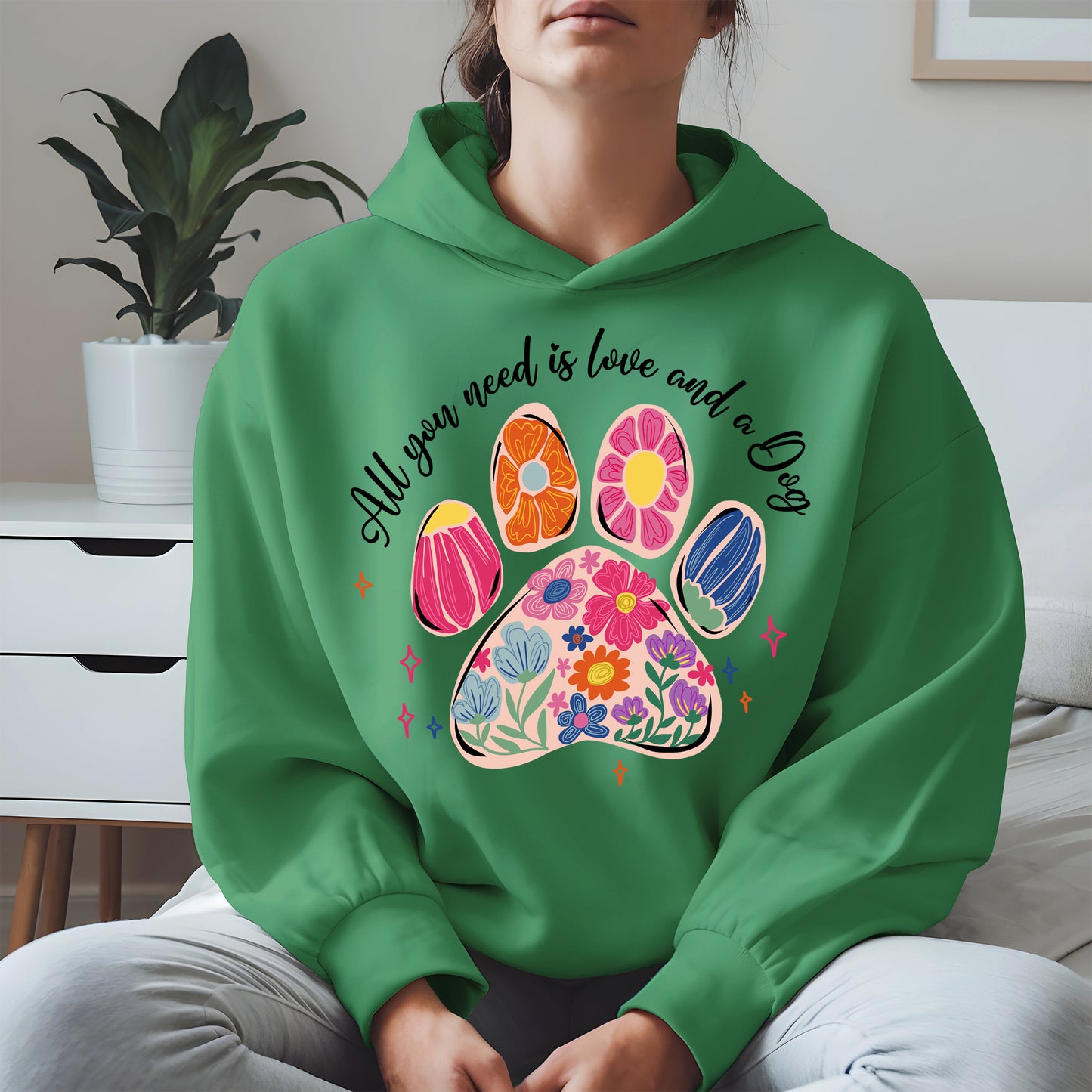 Floral Paw Print Shirt Hoodie Sweatshirt Gift for Pet Moms