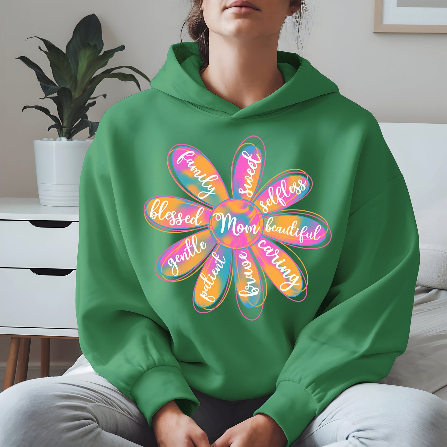 Colorful Flower Mom Shirt Hoodie Sweatshirt Gift for Mothers