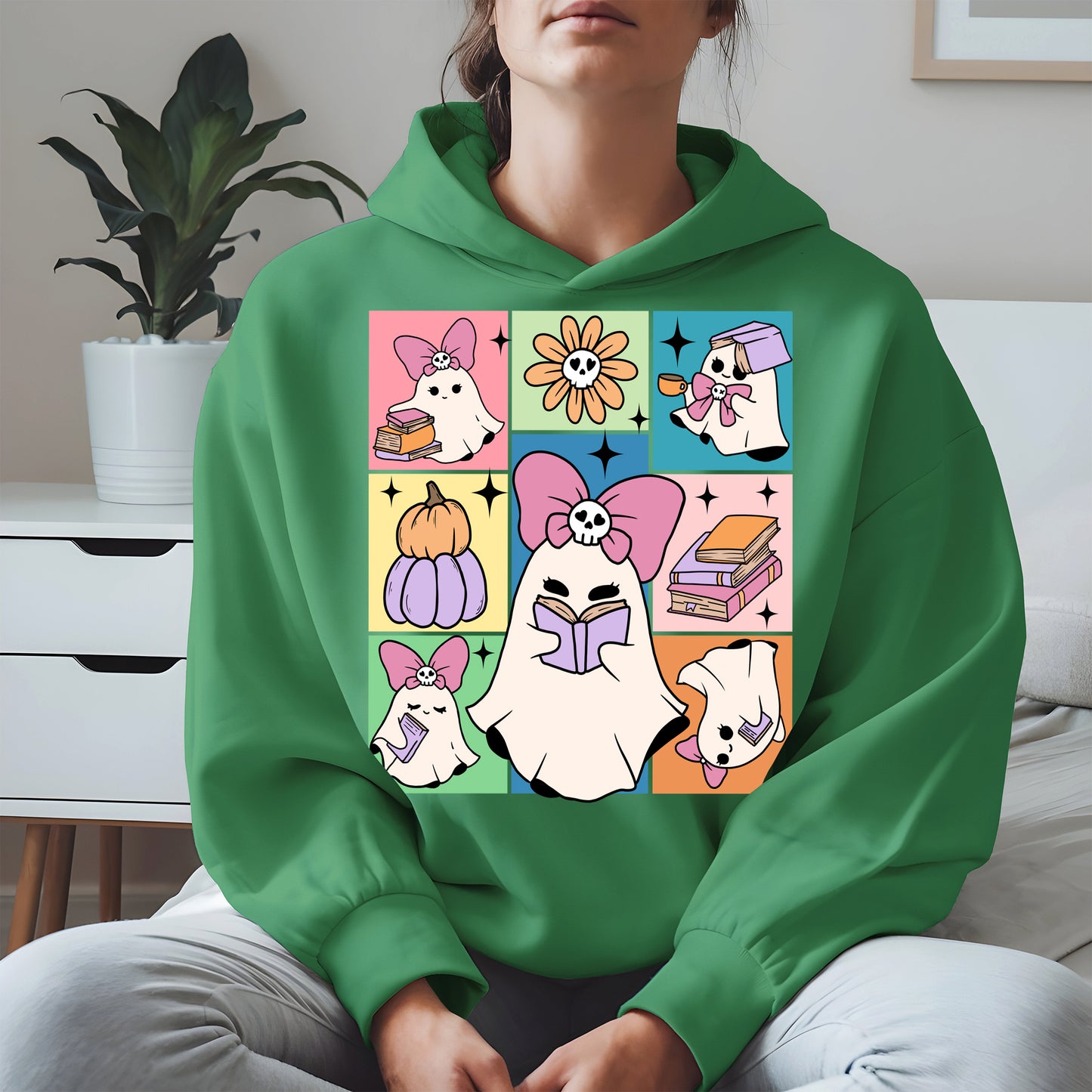 Pastel Ghost Book Lover Halloween Shirt