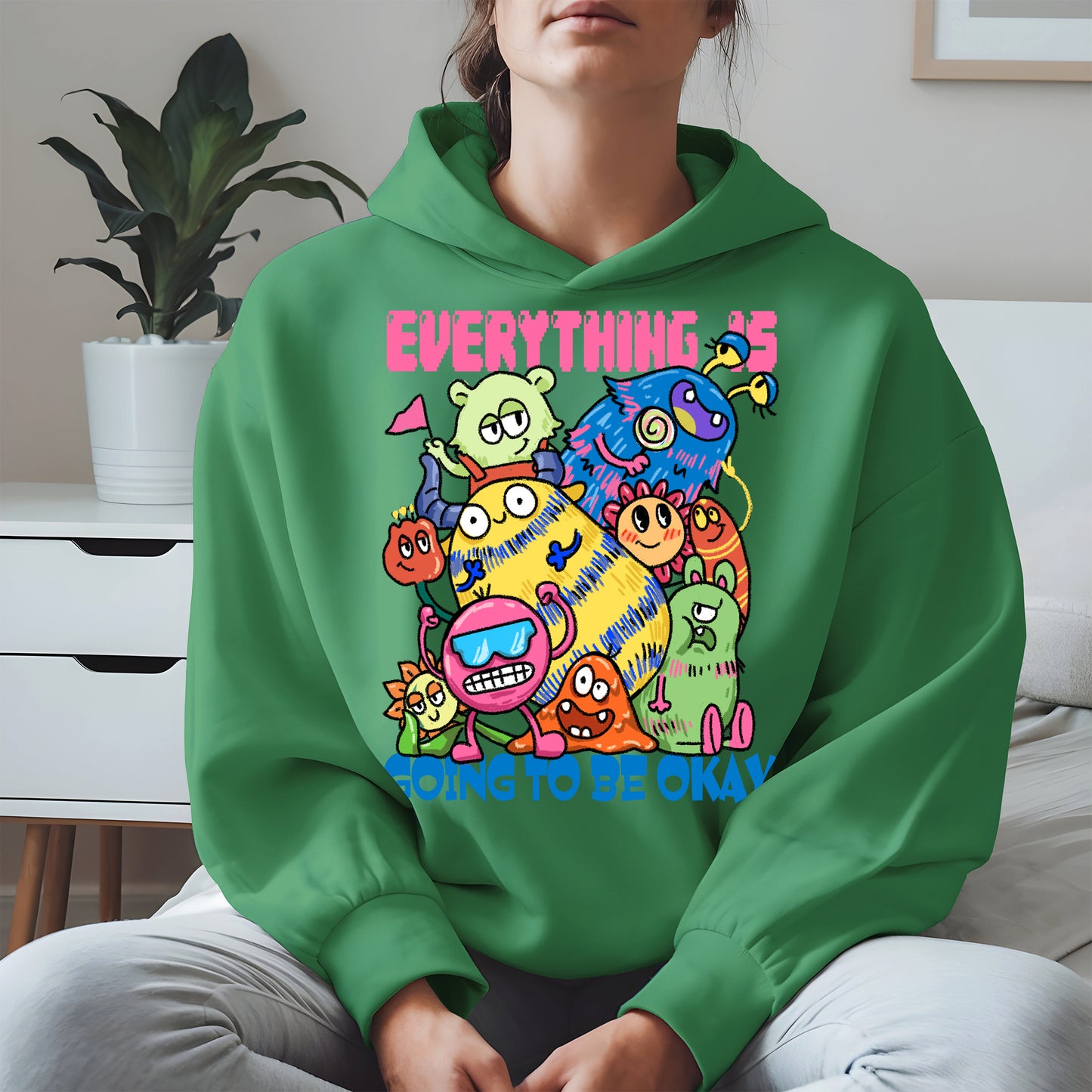 Everything Is Going to Be Okay Cute Monster Shirt