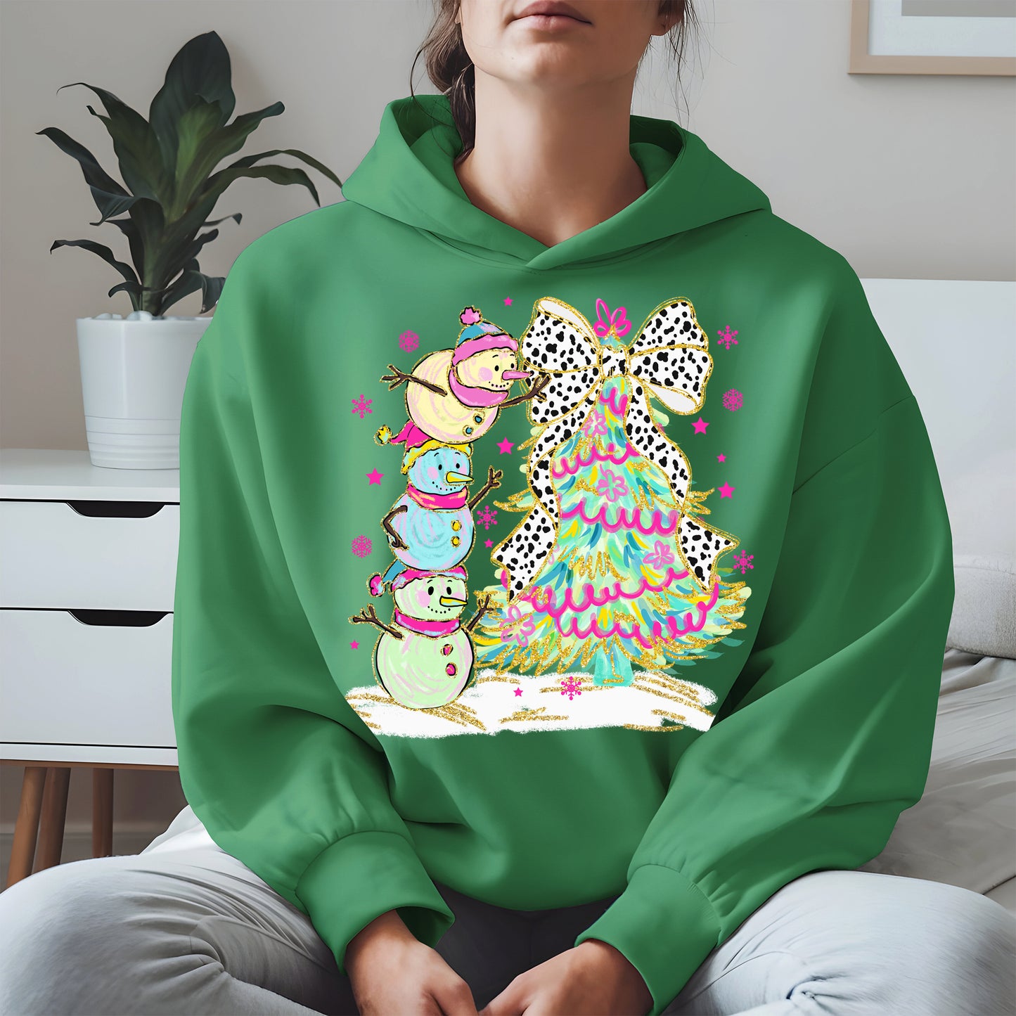 Stacked Snowmen and Christmas Tree Shirt