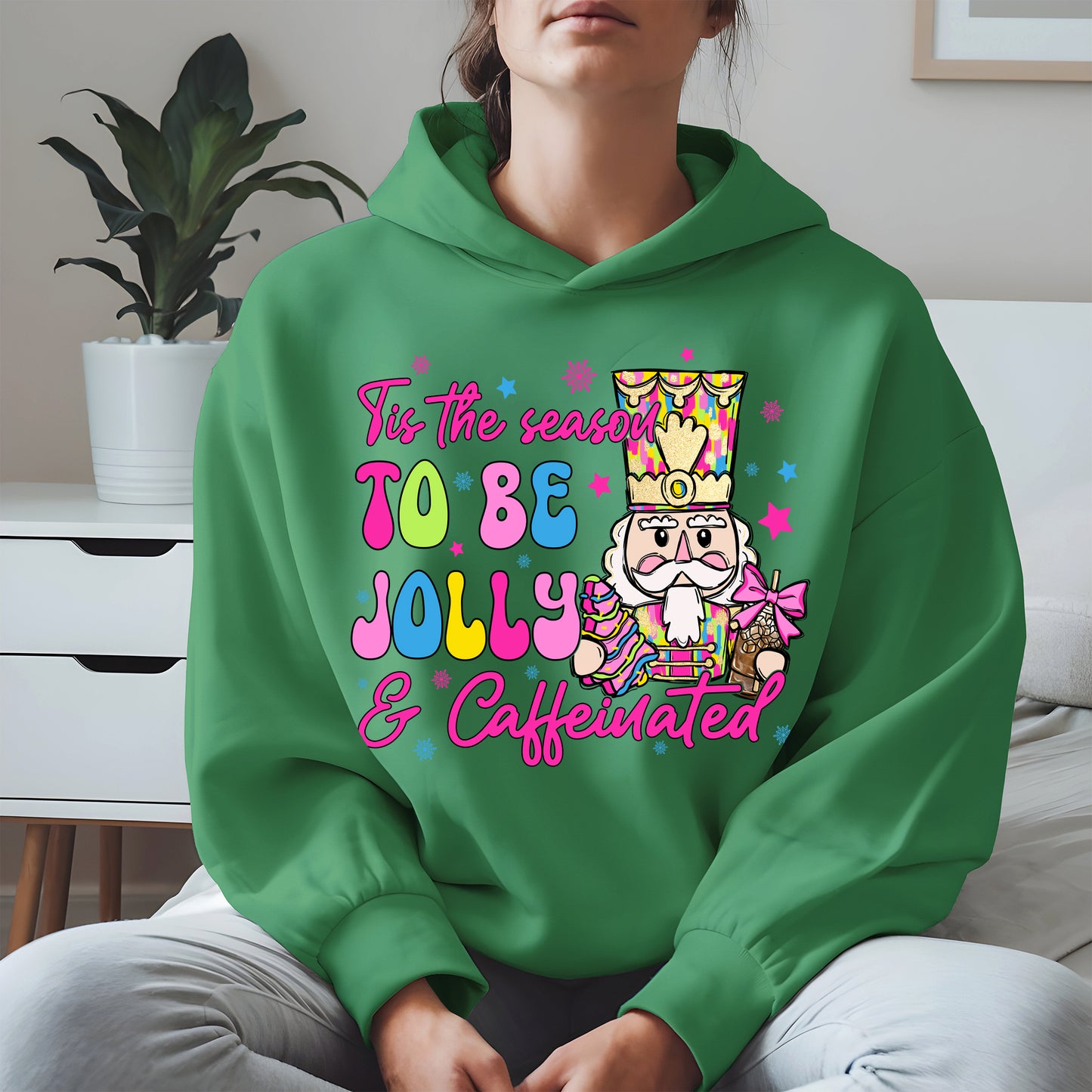 Tis the Season To Be Jolly and Caffeinated Christmas Shirt