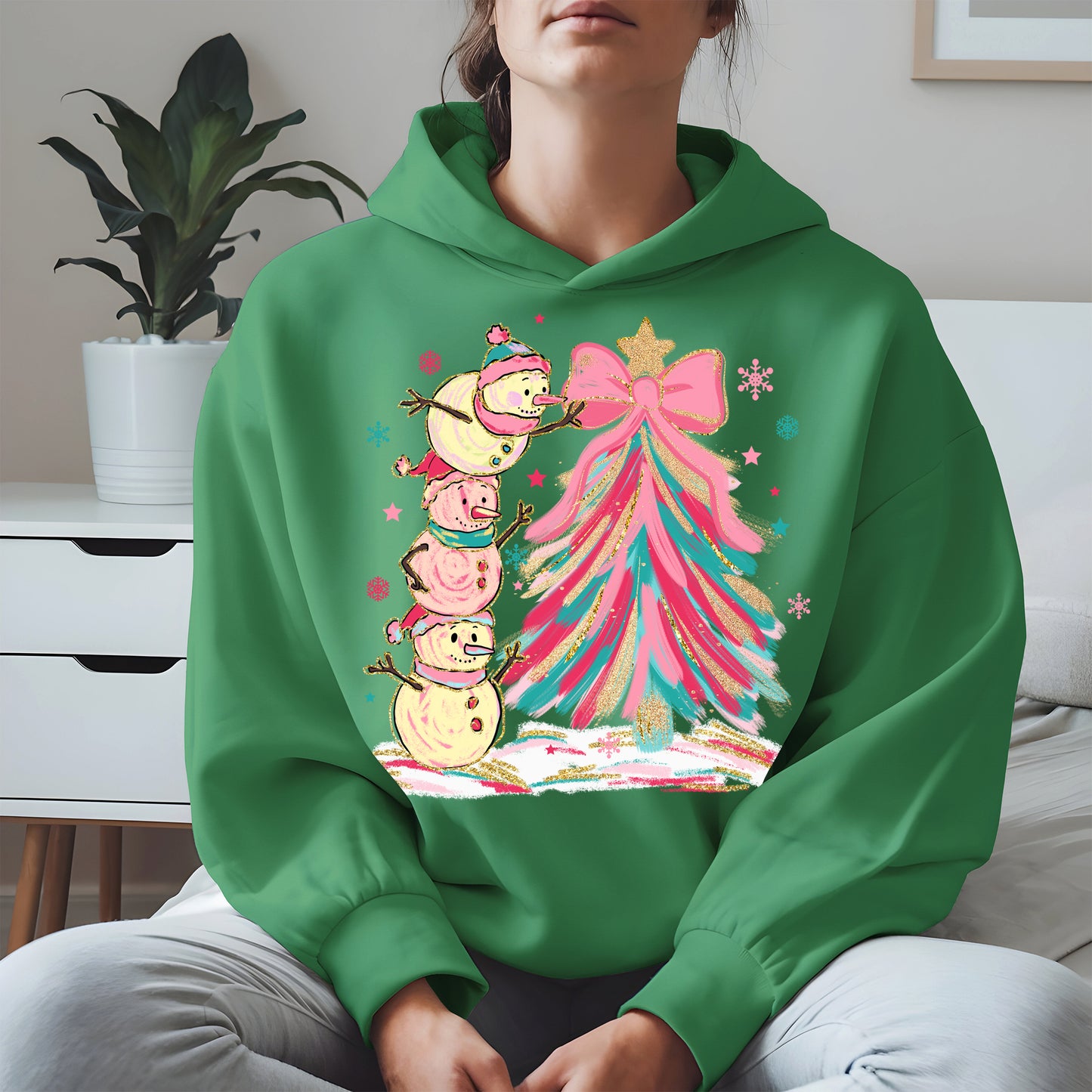 Stacked Snowmen Christmas Tree Shirt