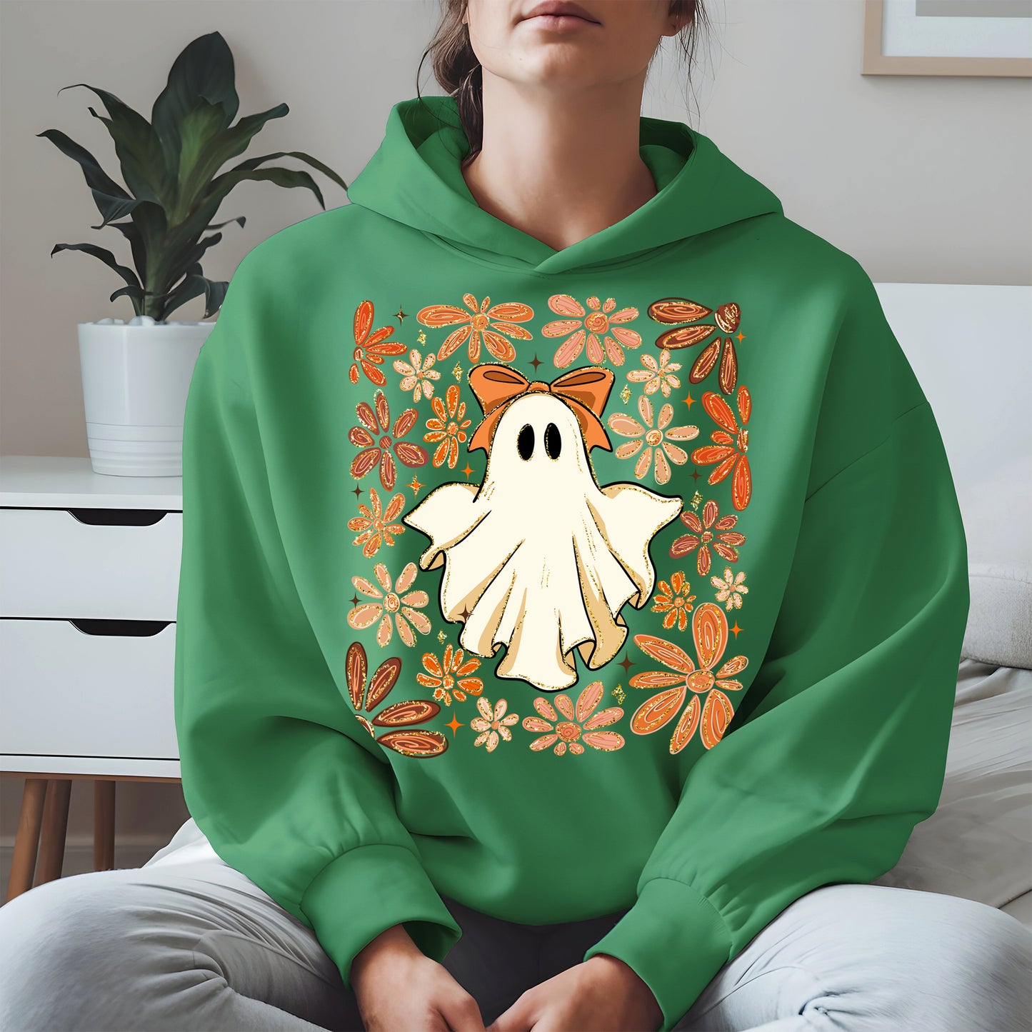 Boho floral ghost halloween shirt