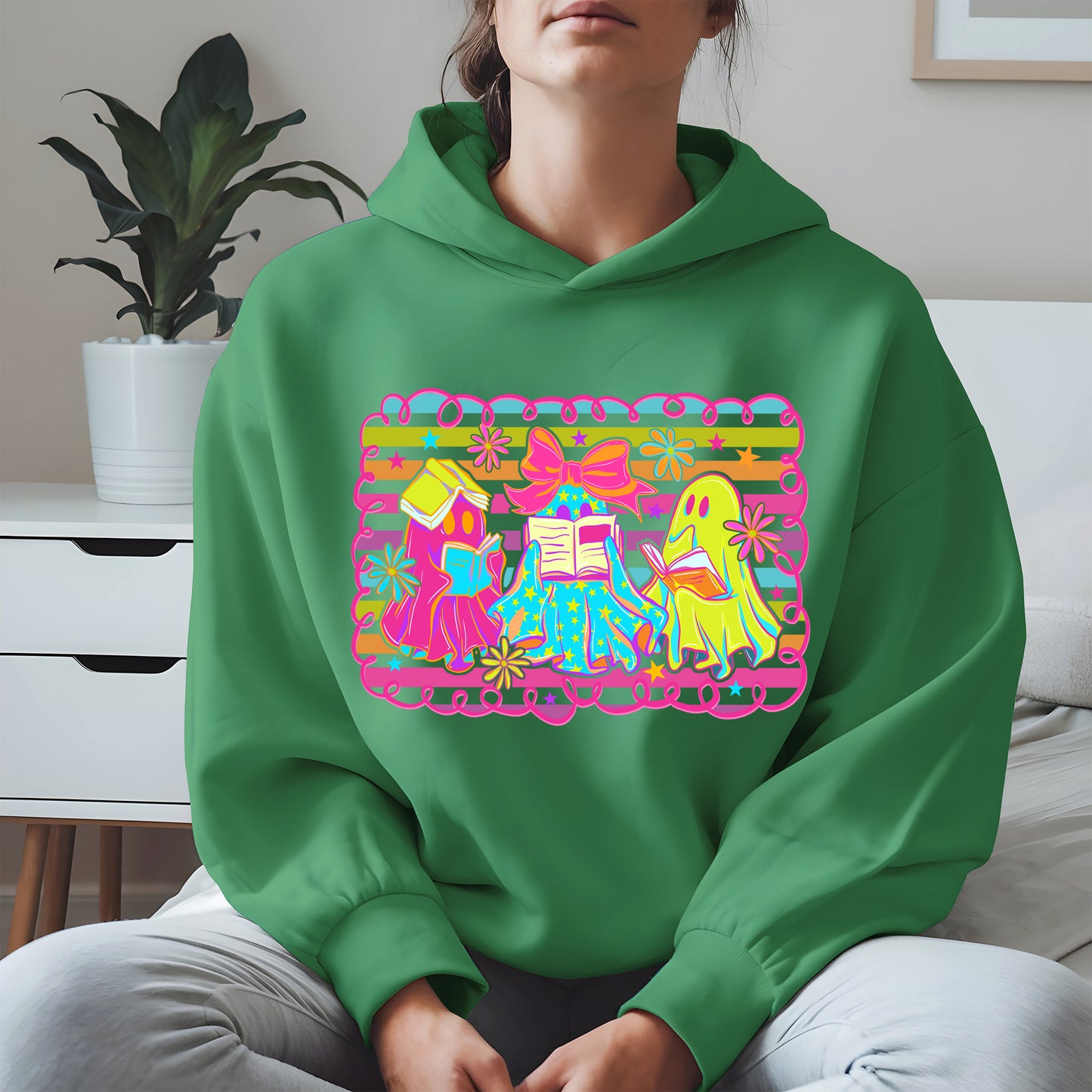 Halloween ghost book shirt and hoodle