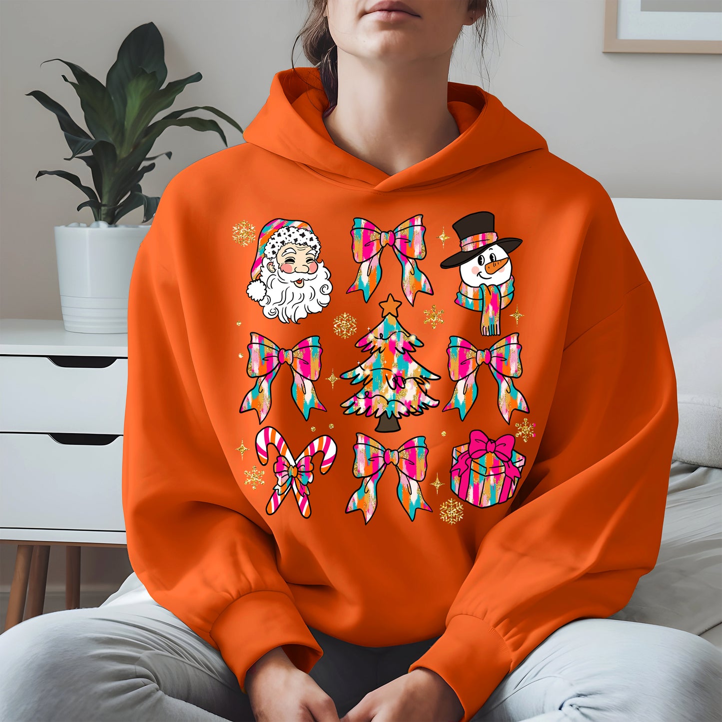 Colorful Brushstroke Santa Christmas Holiday Shirt