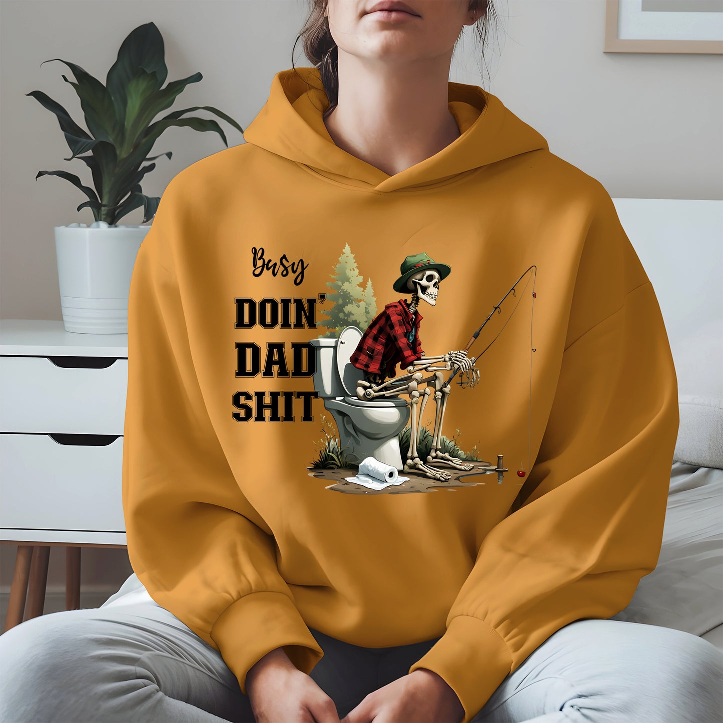 Funny Dad Fishing Skeleton Shirt Hoodie Sweatshirt