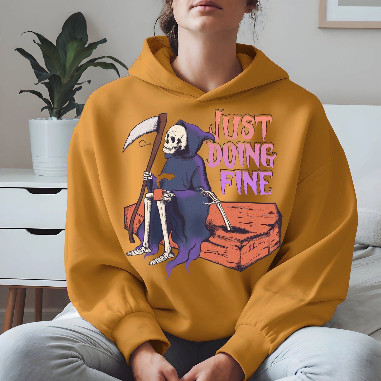 Just Doing Fine Grim Reaper Shirt