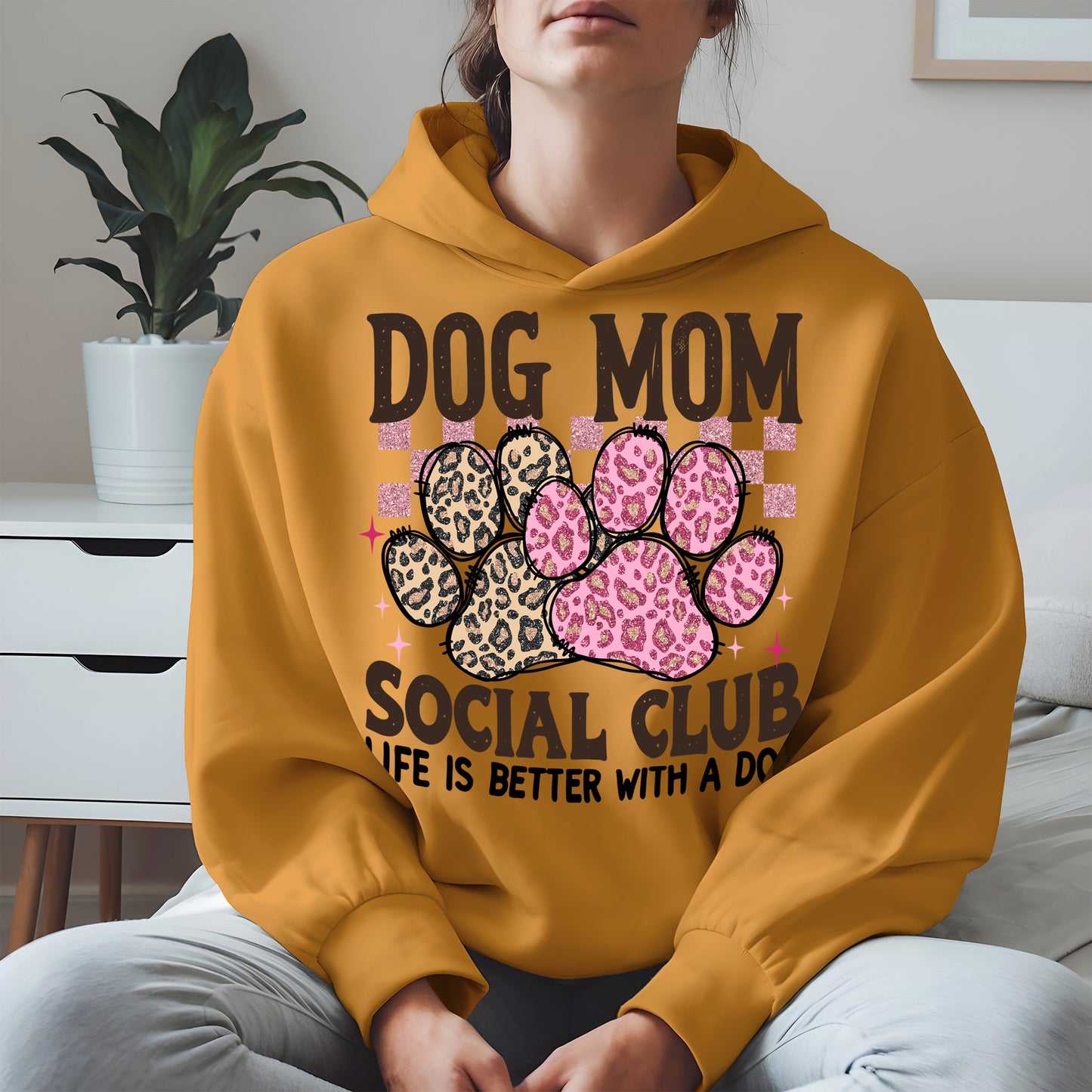 Dog Mom Social Club Shirt Hoodie Sweatshirt Gift for Pet Moms