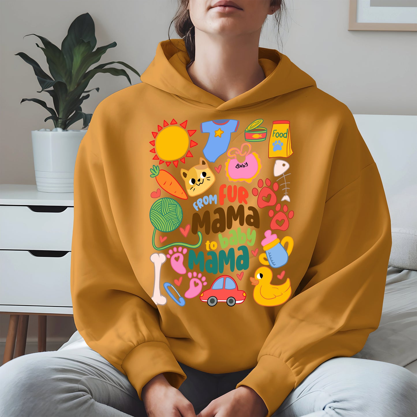 From Fur Mama to Baby Mama Shirt Hoodie Sweatshirt Gift