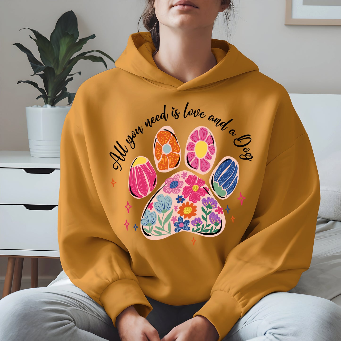 Floral Paw Print Shirt Hoodie Sweatshirt Gift for Pet Moms