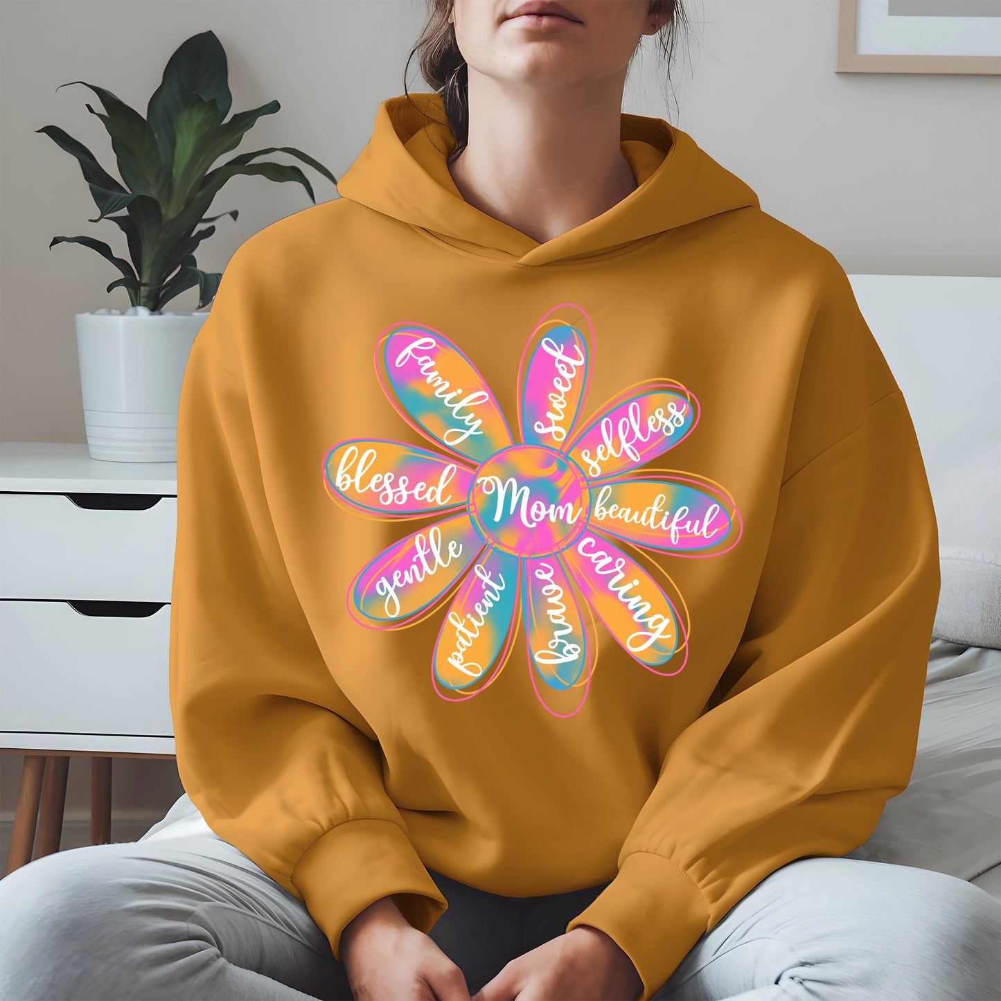 Colorful Flower Mom Shirt Hoodie Sweatshirt Gift for Mothers