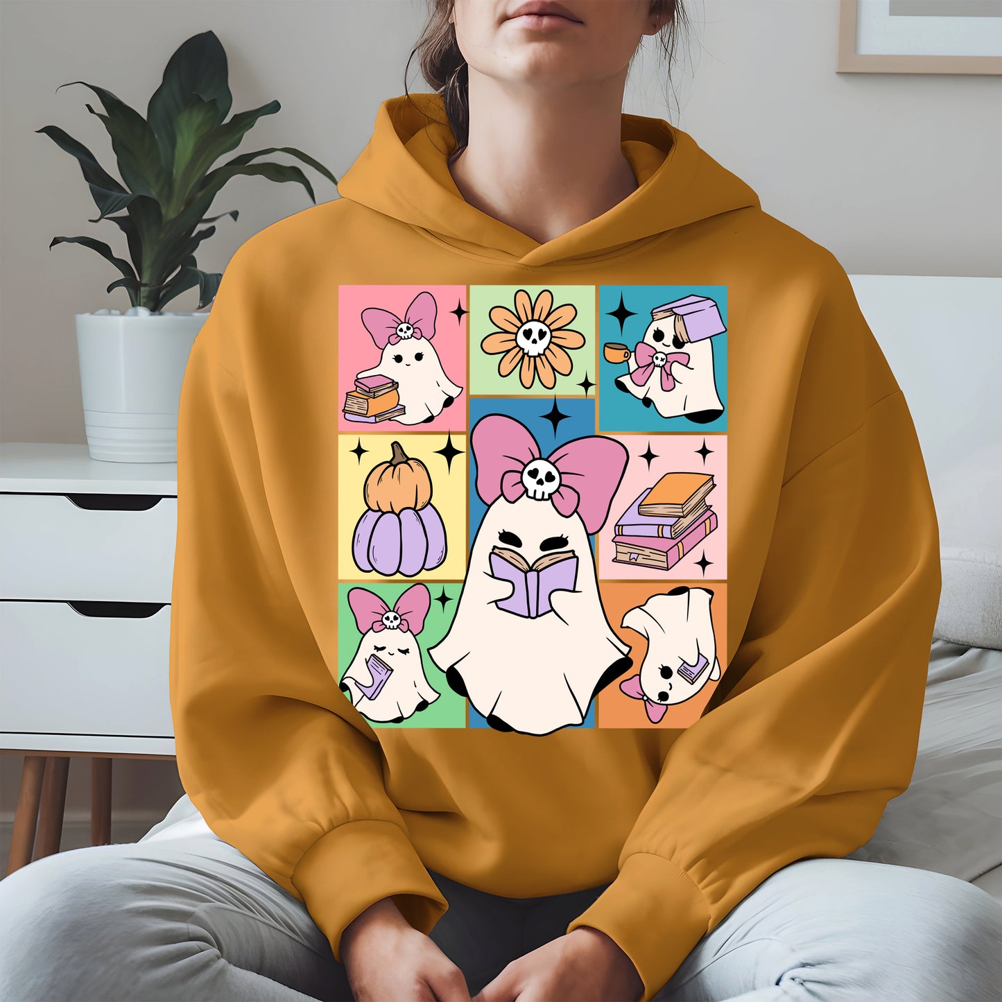 Pastel Ghost Book Lover Halloween Shirt
