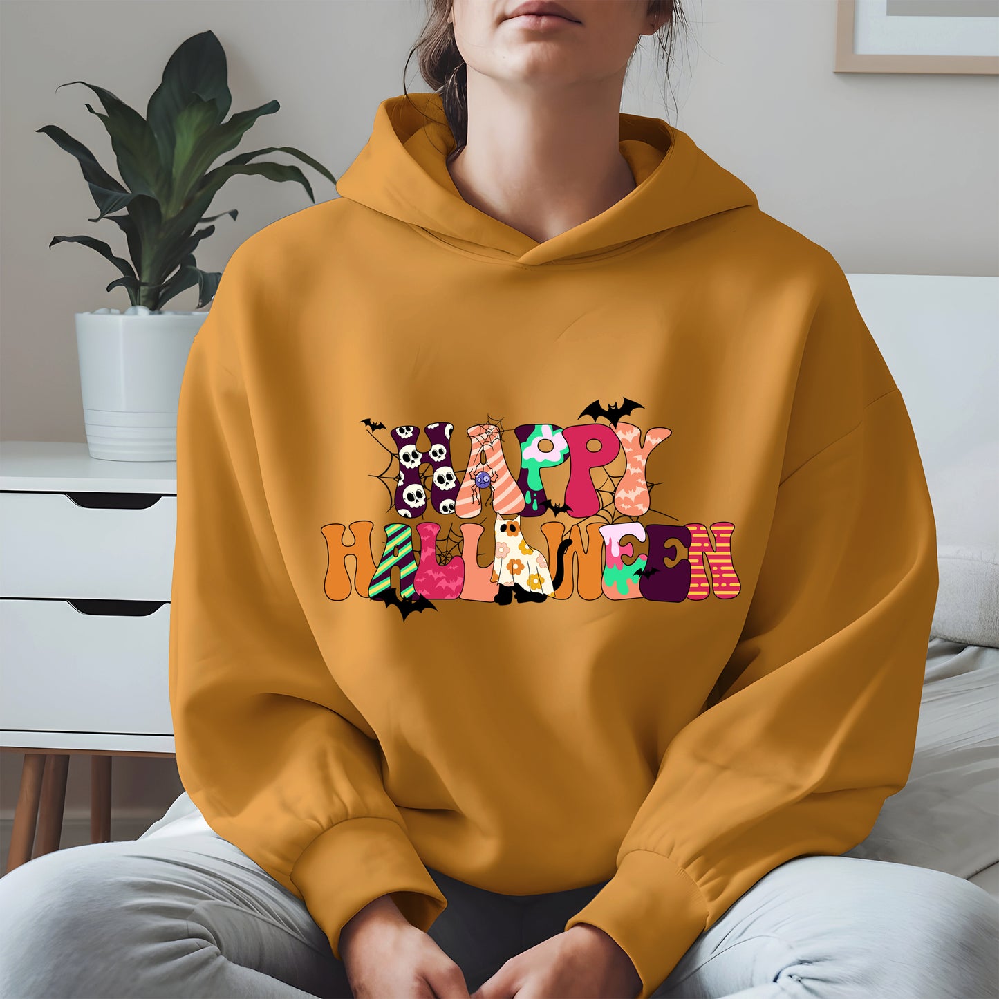 Colorful Ghost Pumpkin Retro Halloween Shirt