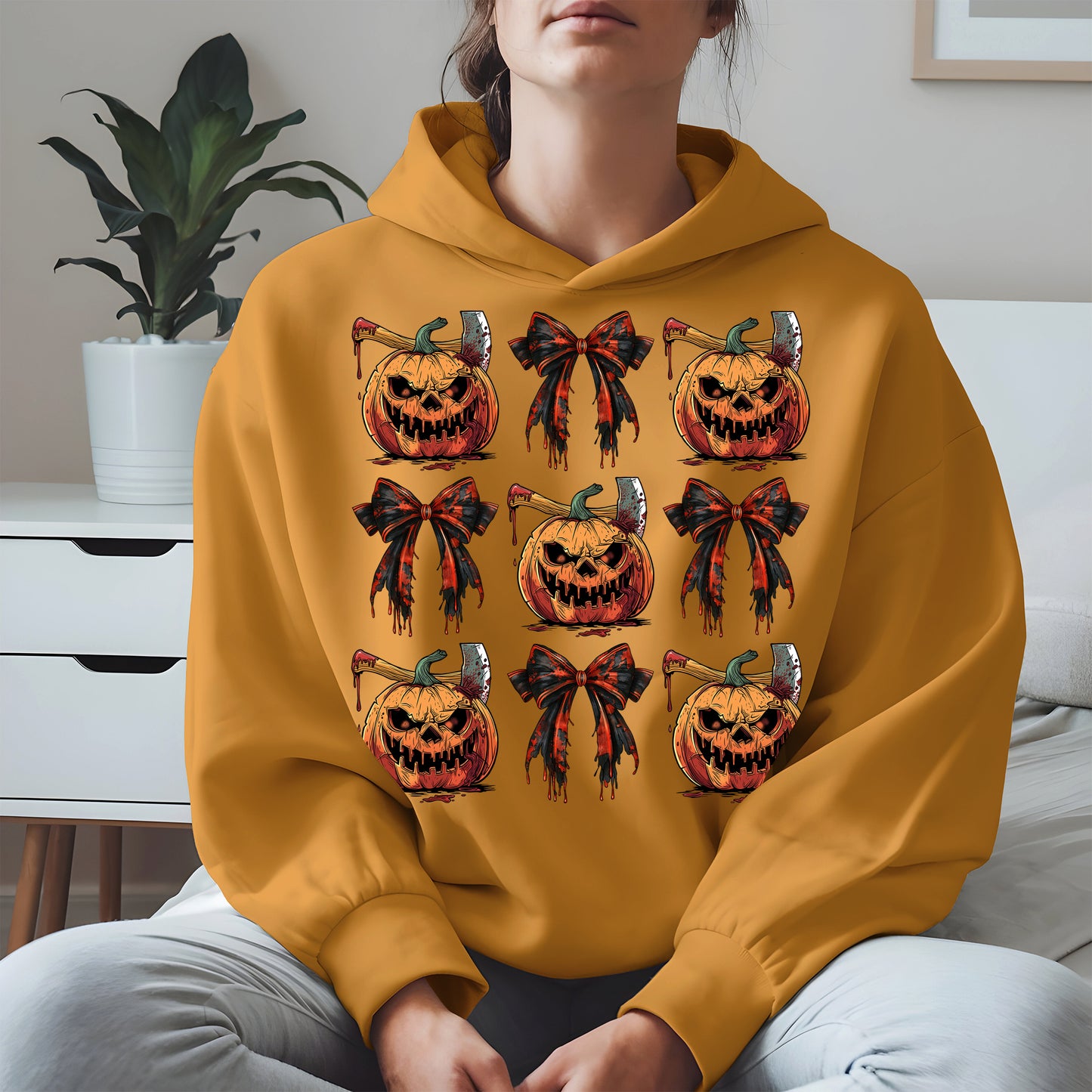 Bloody Pumpkin and Bow Halloween Shirt