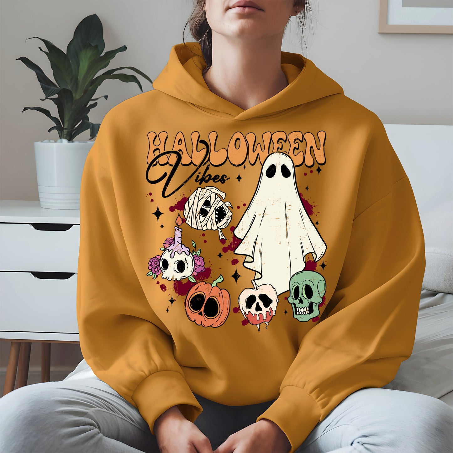 Classic Halloween Ghost and Skull Shirt