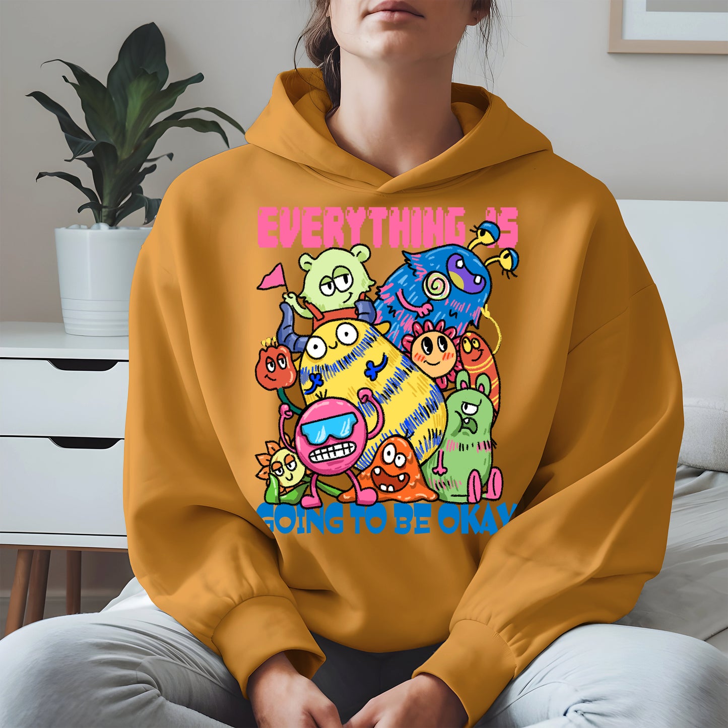 Everything Is Going to Be Okay Cute Monster Shirt
