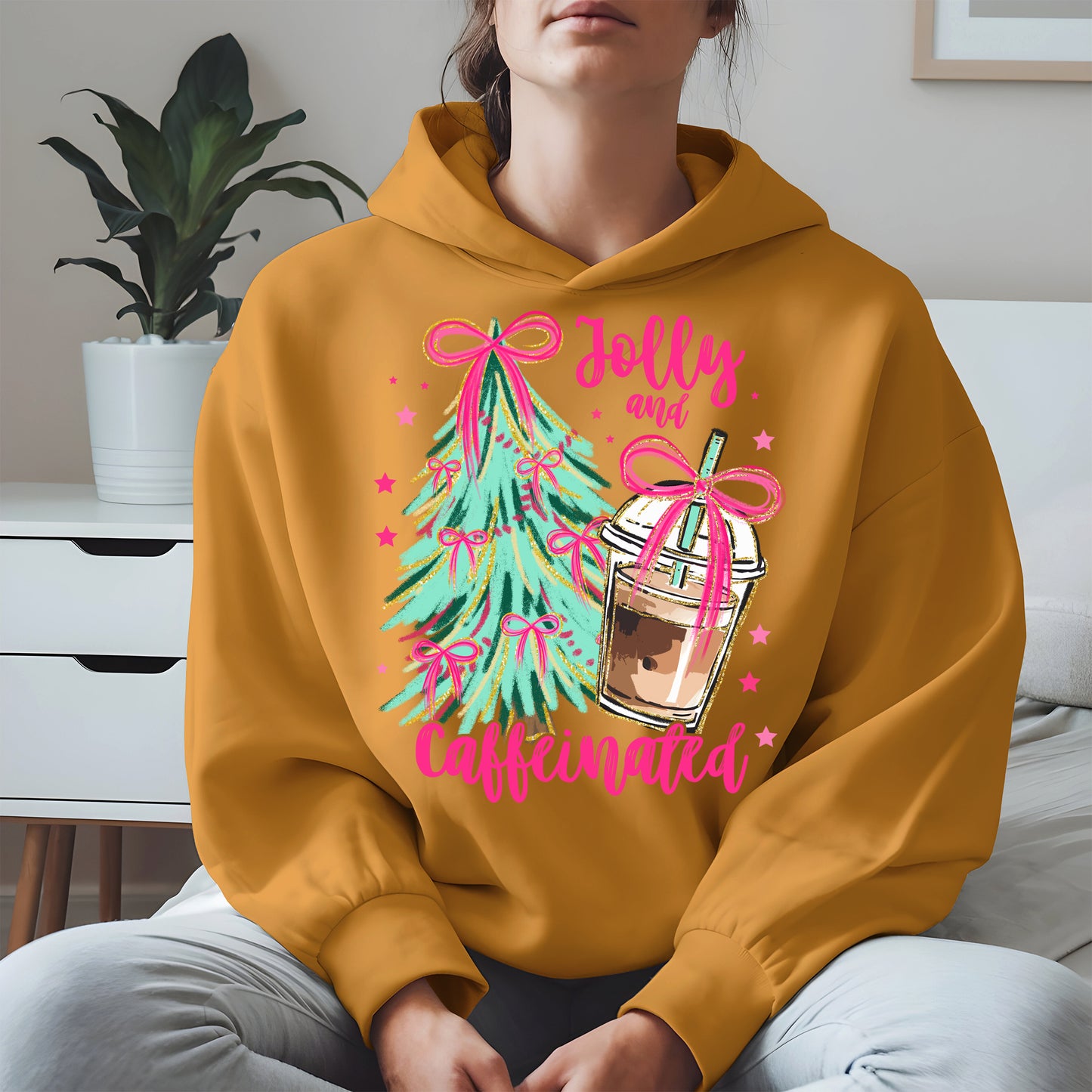 Jolly and Caffeinated Christmas Shirt