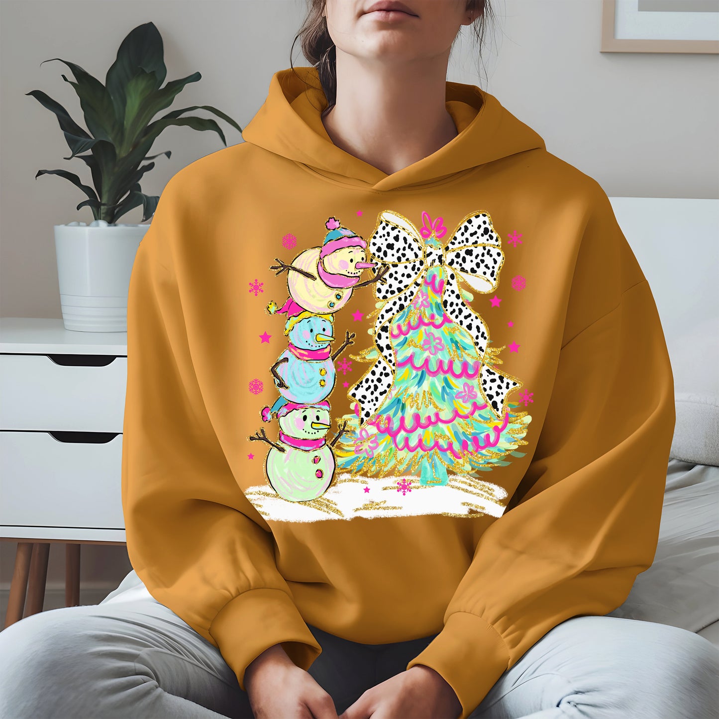 Stacked Snowmen and Christmas Tree Shirt