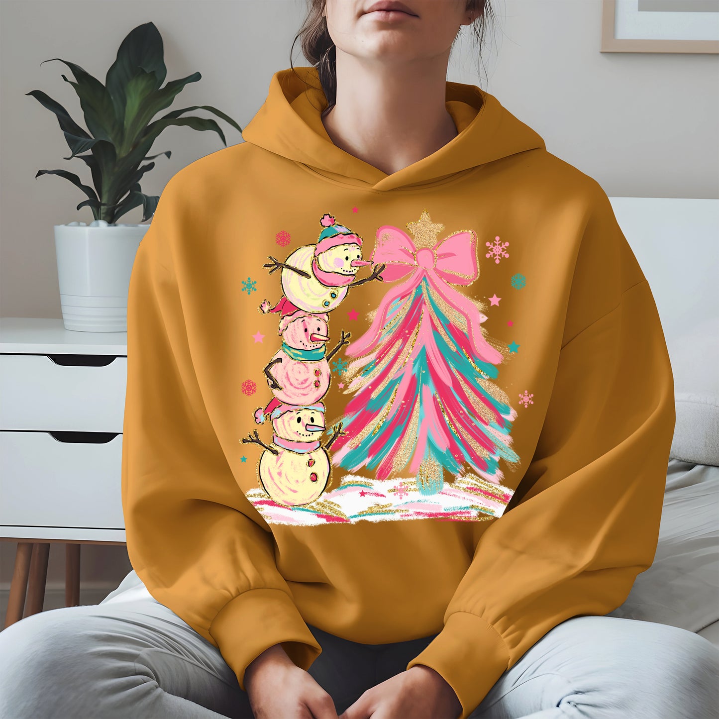 Stacked Snowmen Christmas Tree Shirt