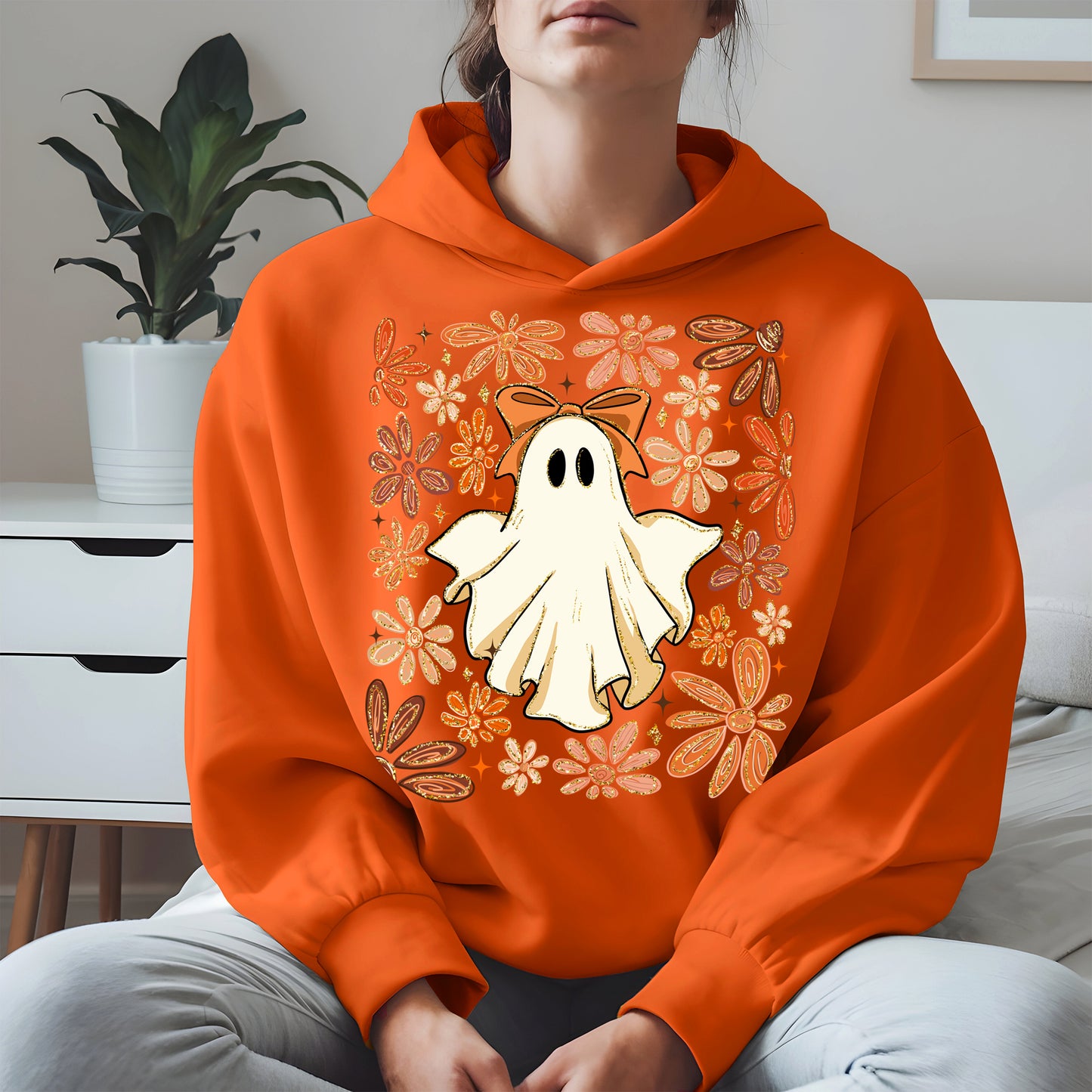Boho floral ghost halloween shirt