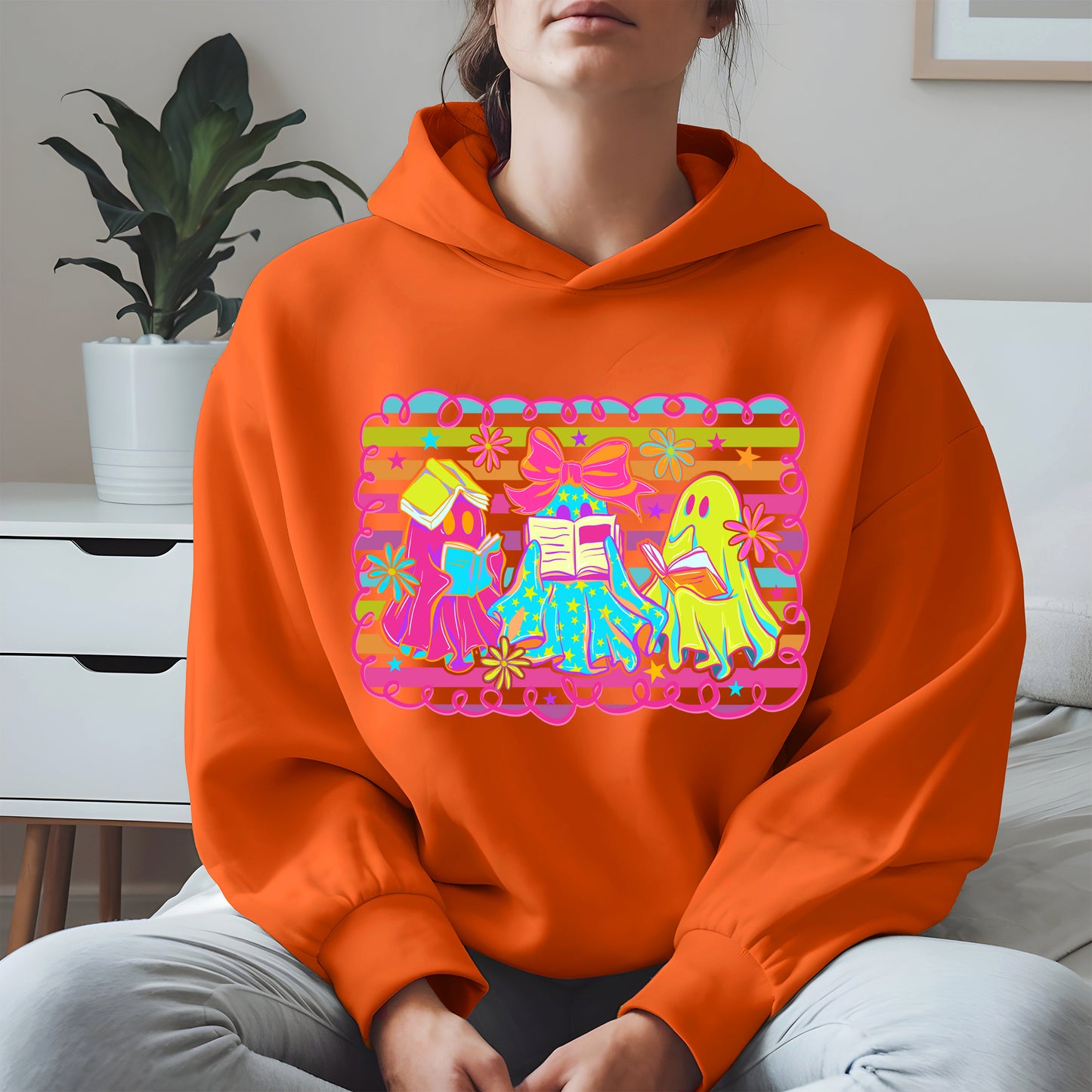 Halloween ghost book shirt and hoodle