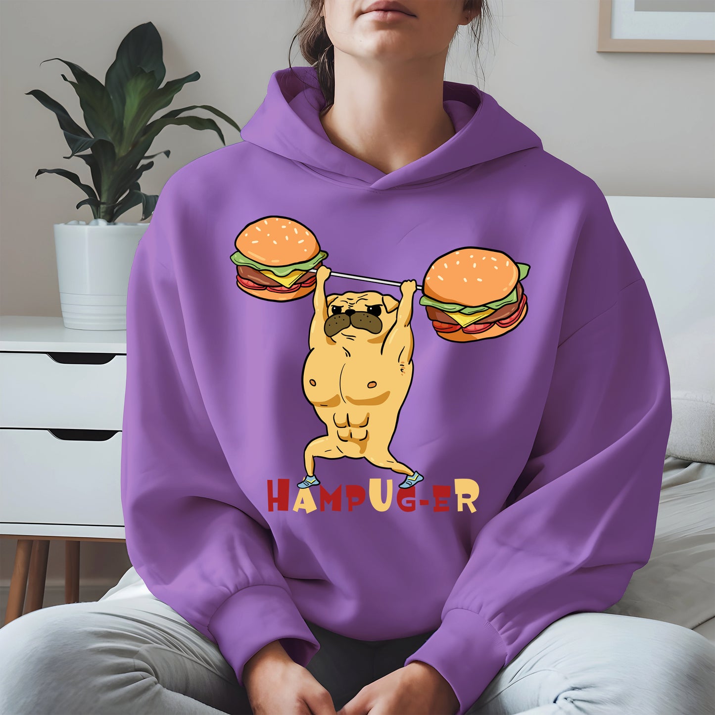 Hampug-er Funny Pug Burger Gym Shirt