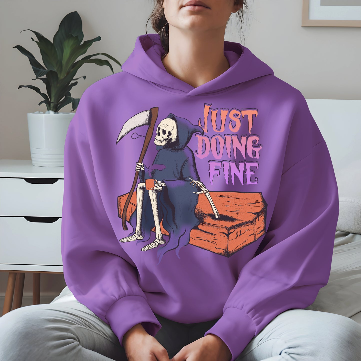 Just Doing Fine Grim Reaper Shirt