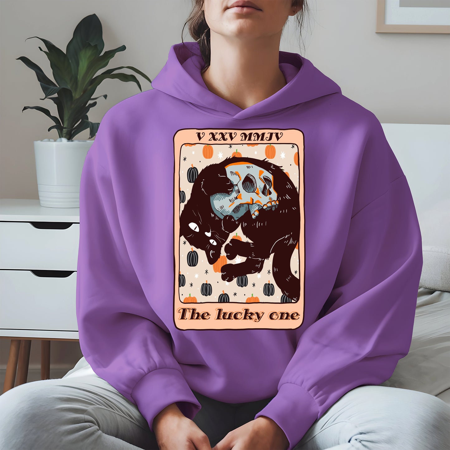 The Lucky One - Halloween Black Cat Tarot Tee