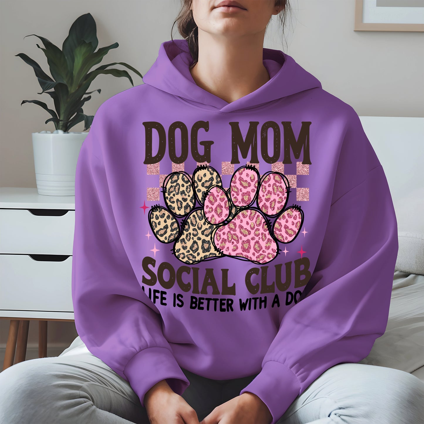 Dog Mom Social Club Shirt Hoodie Sweatshirt Gift for Pet Moms