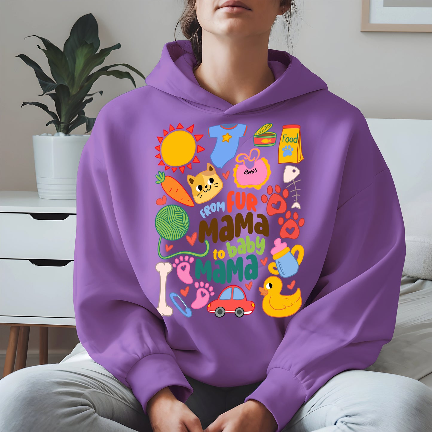 From Fur Mama to Baby Mama Shirt Hoodie Sweatshirt Gift