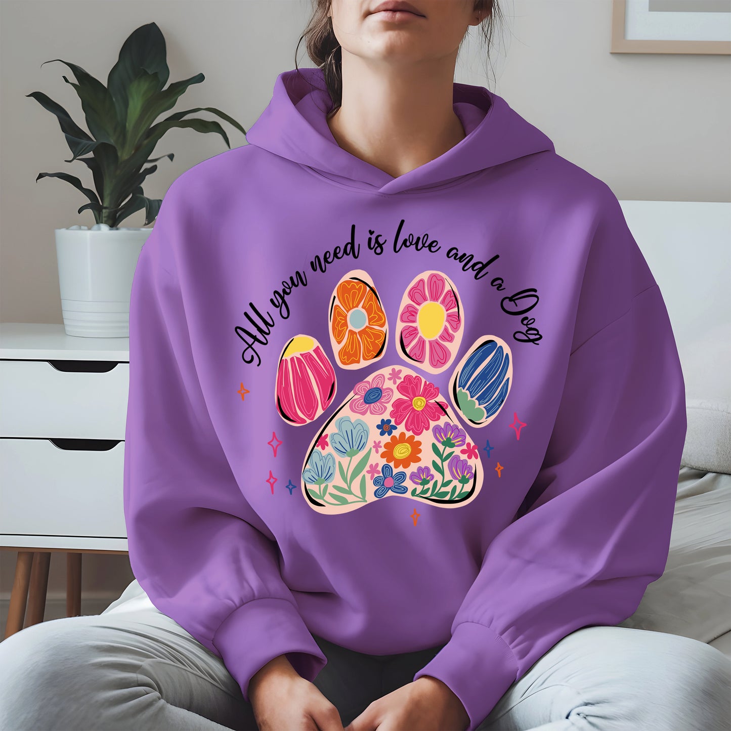 Floral Paw Print Shirt Hoodie Sweatshirt Gift for Pet Moms
