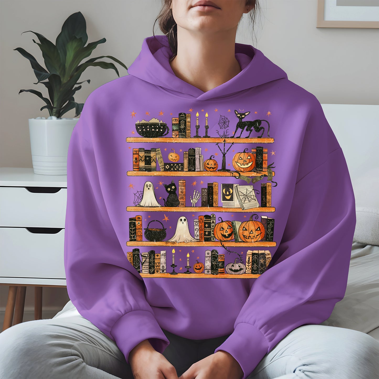 Haunted Bookshelf Halloween Shirt