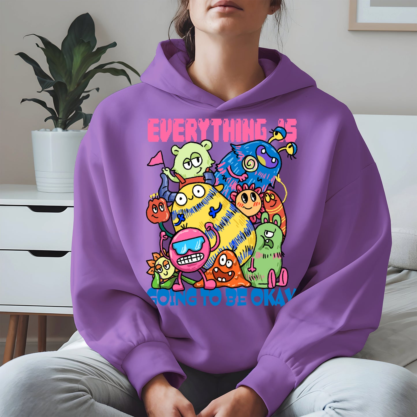 Everything Is Going to Be Okay Cute Monster Shirt