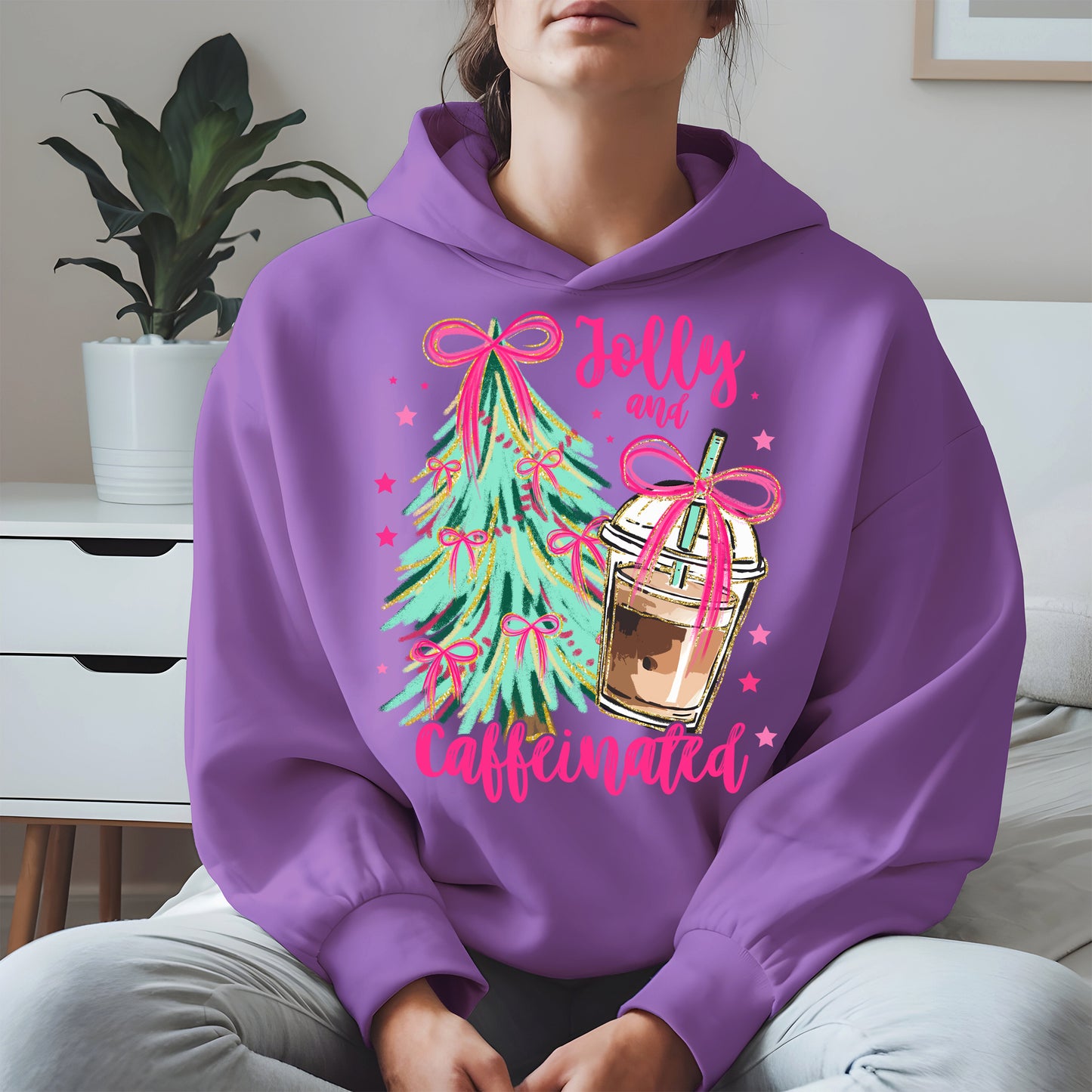 Jolly and Caffeinated Christmas Shirt