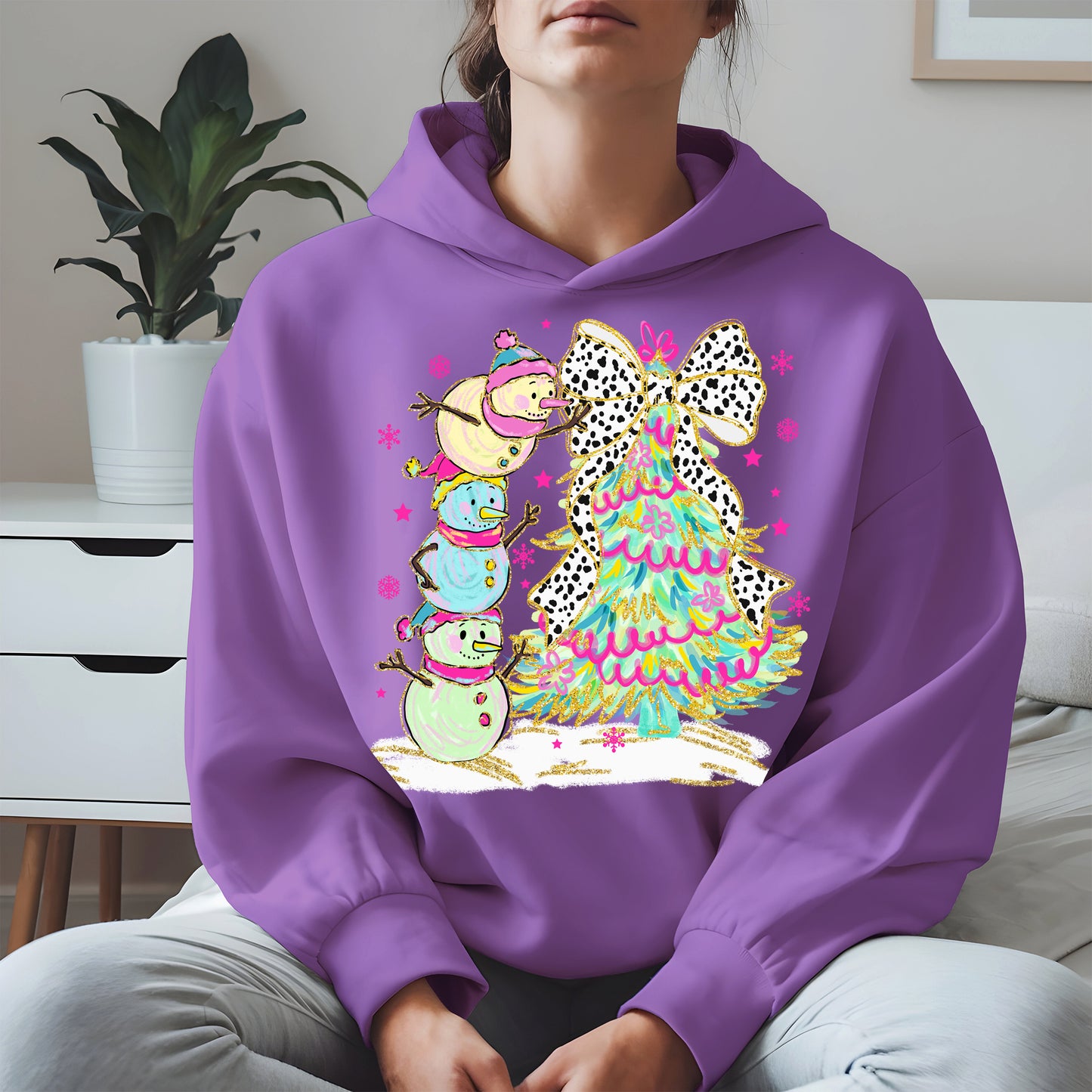 Stacked Snowmen and Christmas Tree Shirt