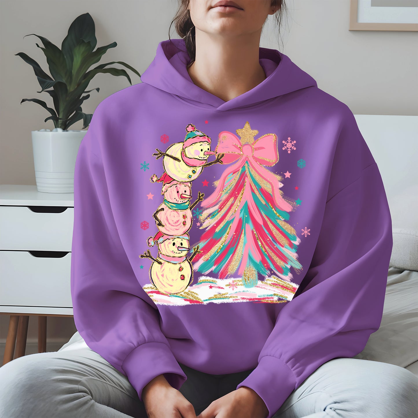 Stacked Snowmen Christmas Tree Shirt