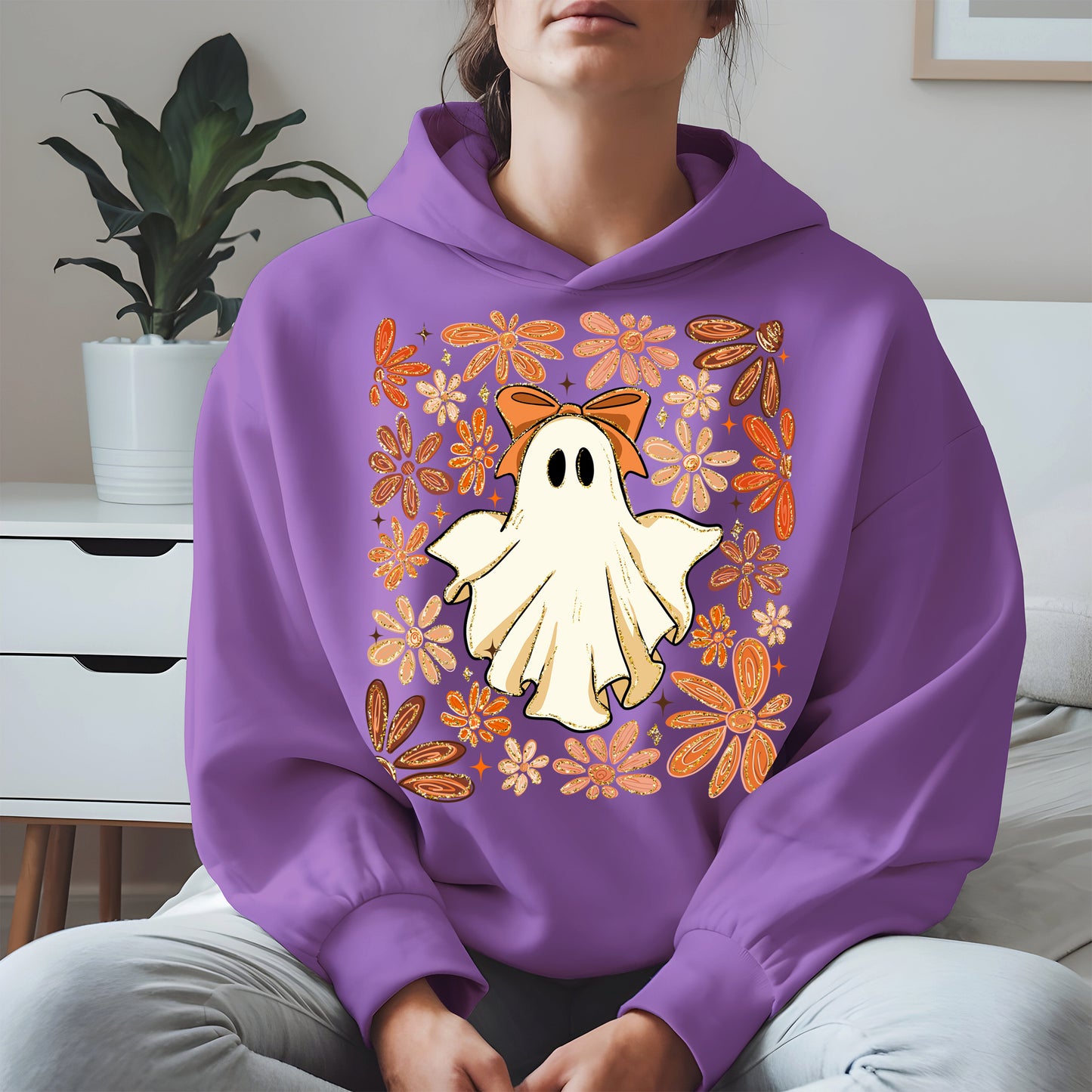Boho floral ghost halloween shirt