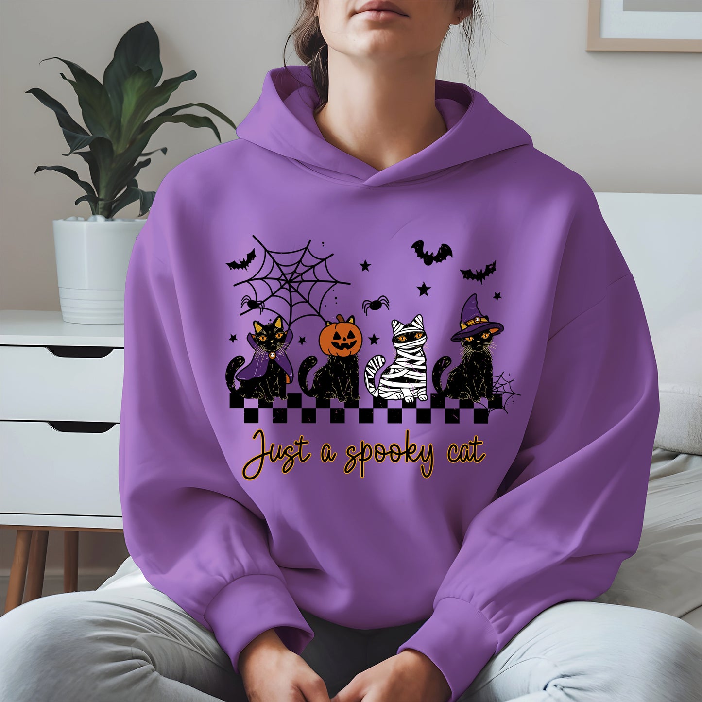 Just a spooky cat halloween shirt