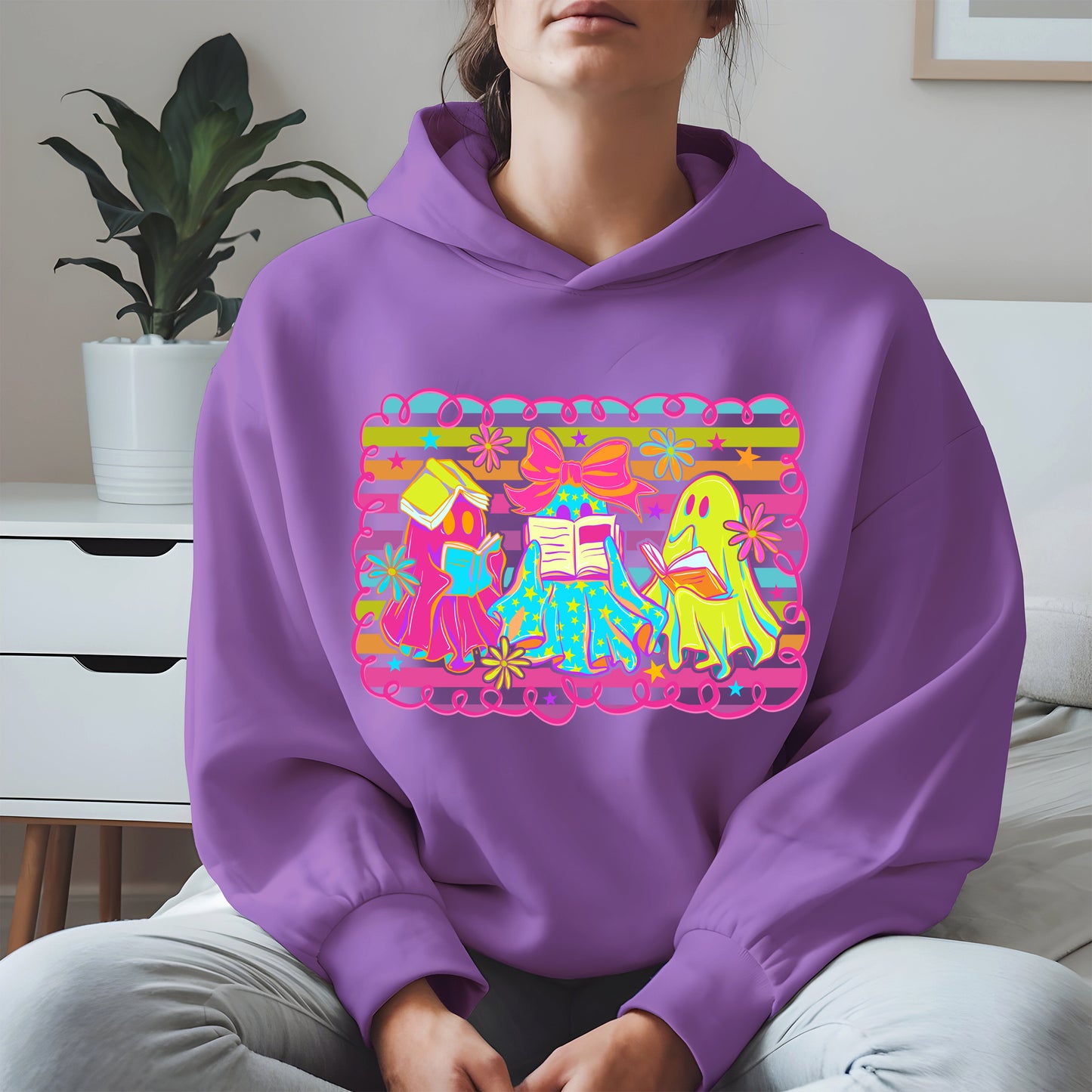 Halloween ghost book shirt and hoodle