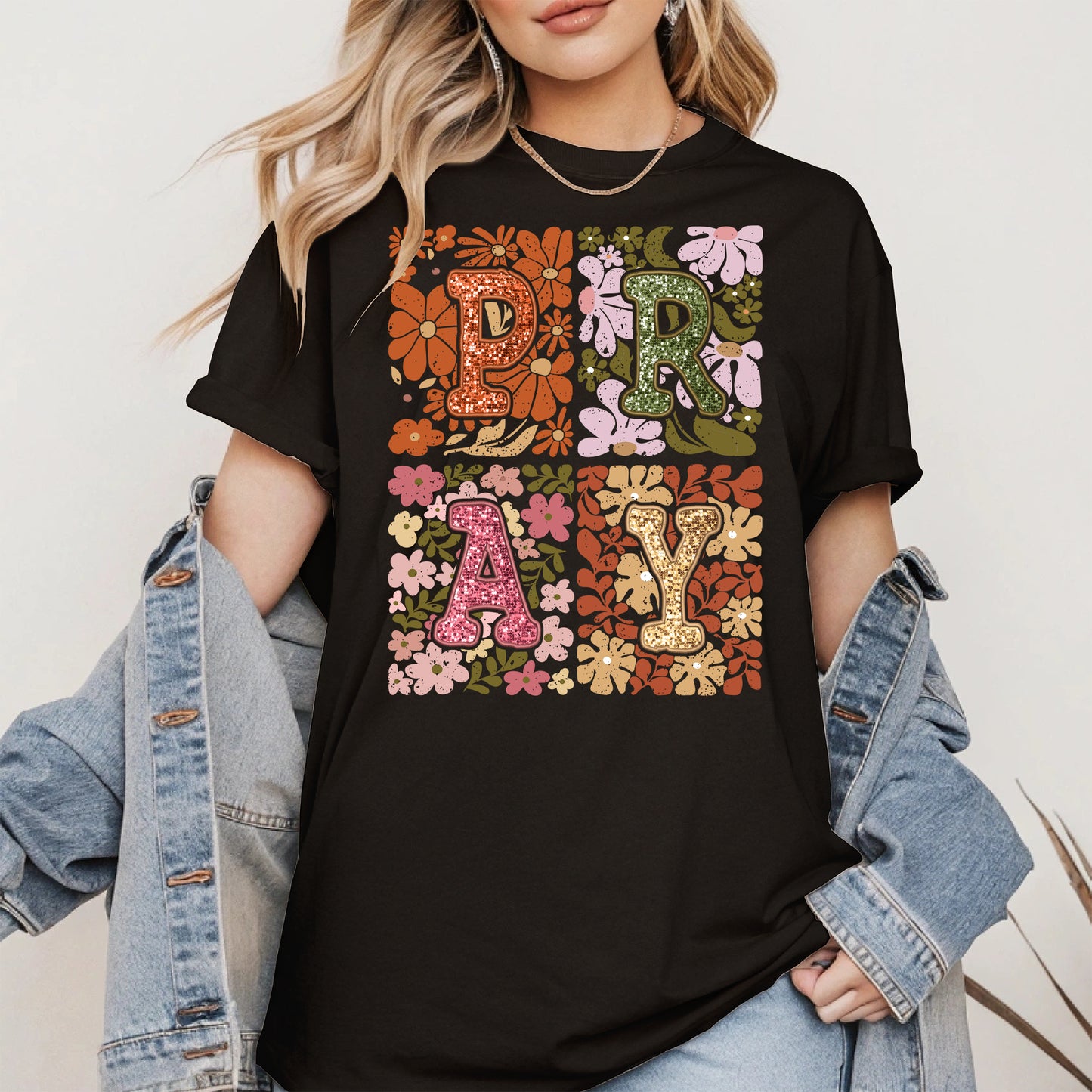 Retro Floral Faith Fall Christian Shirt