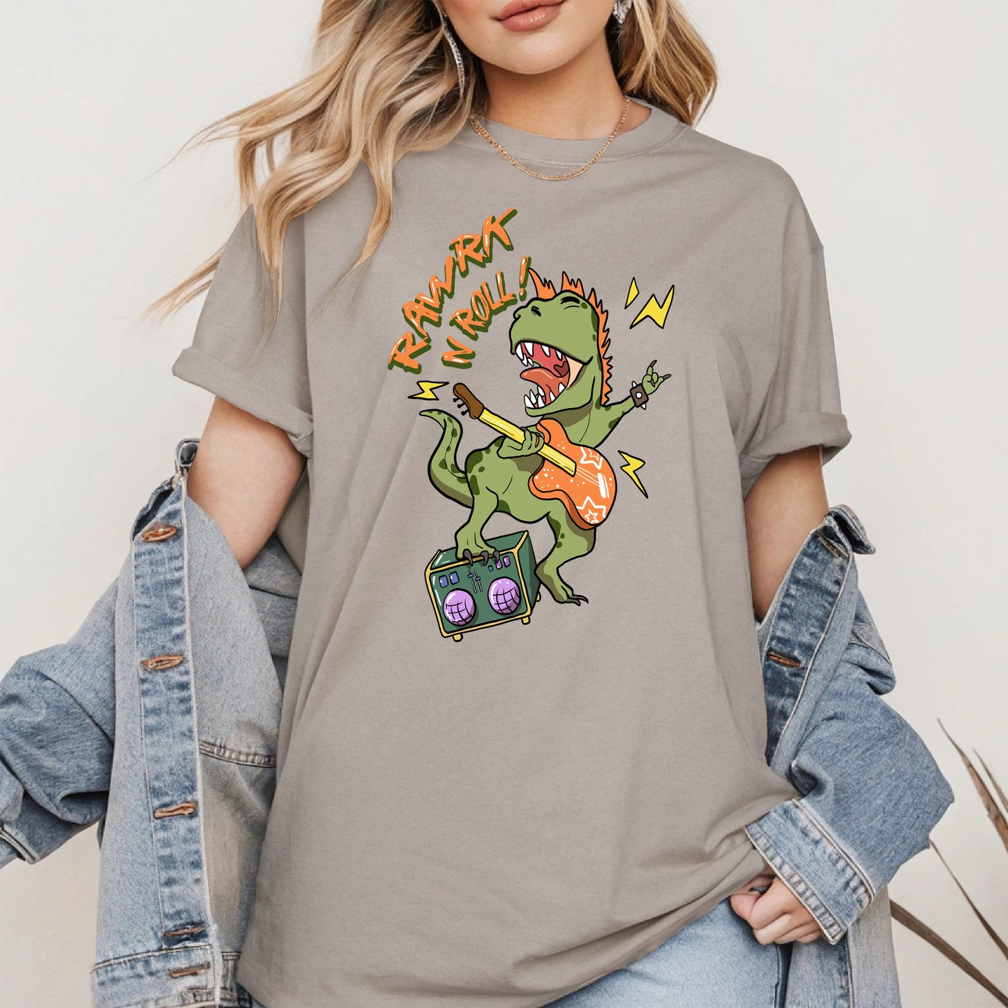 Rawrk N Roll Dinosaur Shirt