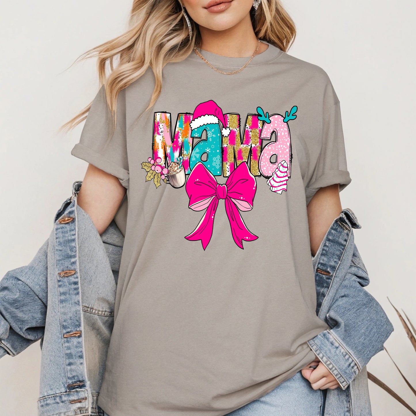Merry Christmas Mama Shirt Cute Holiday Gift