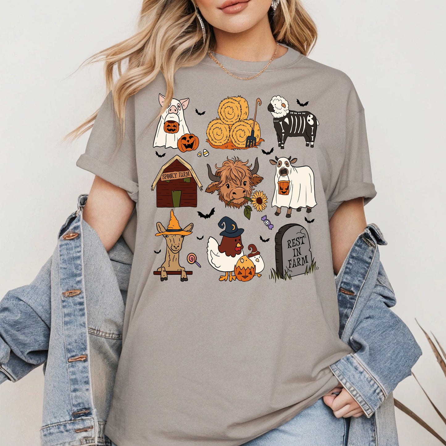 Spooky Cute Halloween Farm Animal Shirt