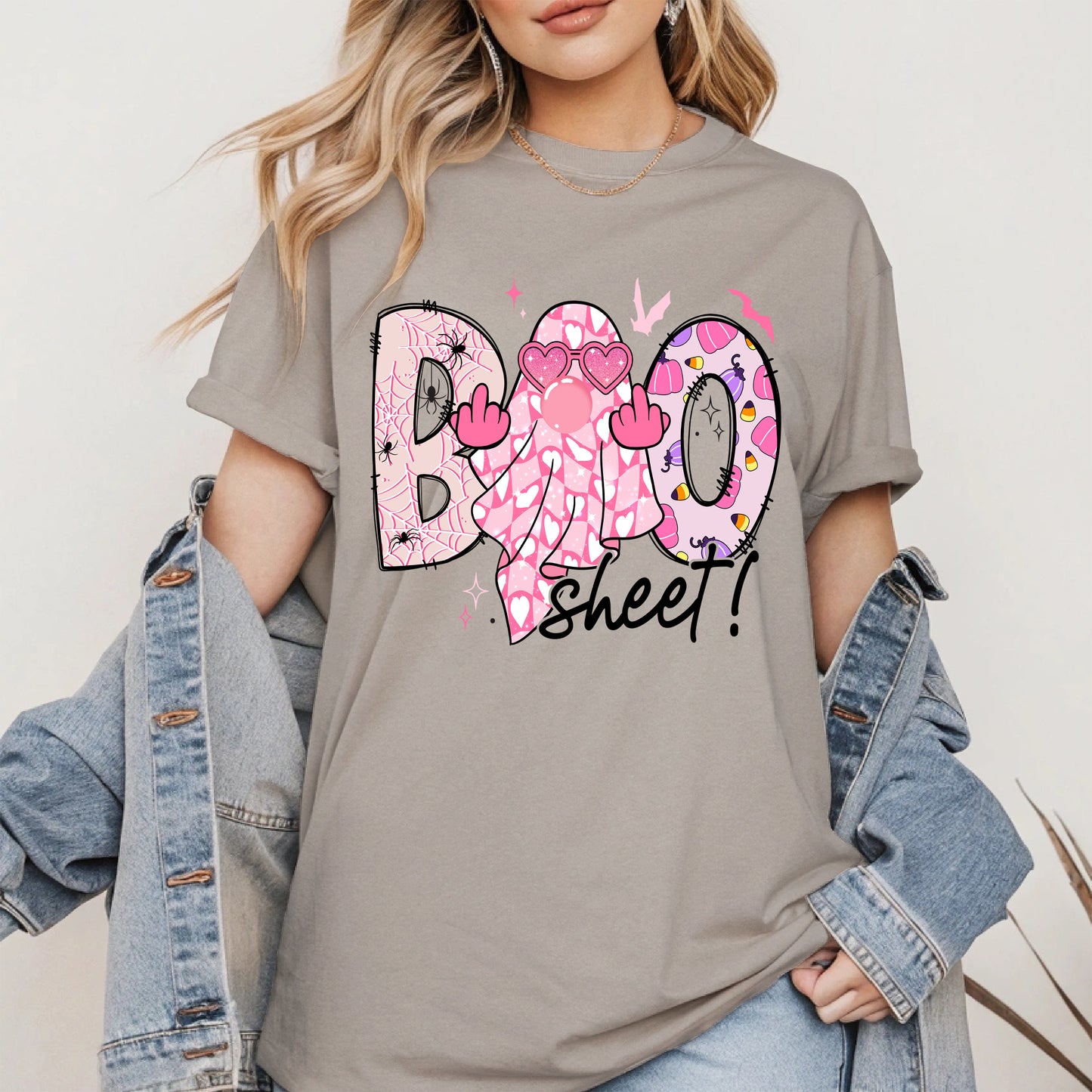 Pink Sassy Ghost Boo Shirt - Cute Halloween Attitude Tee