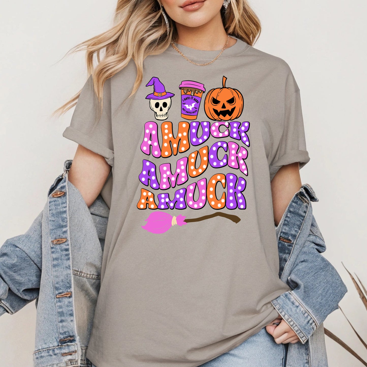 Amuck Amuck Amuck Shirt - Funny Halloween Coffee Witch Tee